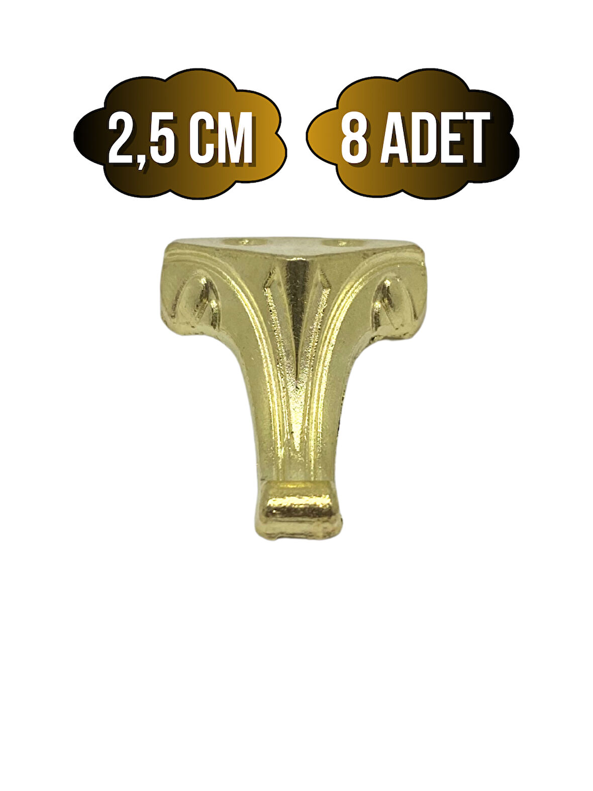 Moda Metal Ayak Çeyiz ve Hediye Kutusu Mobilya Ayağı(2,5CM)(ALTIN)(8 ADET)