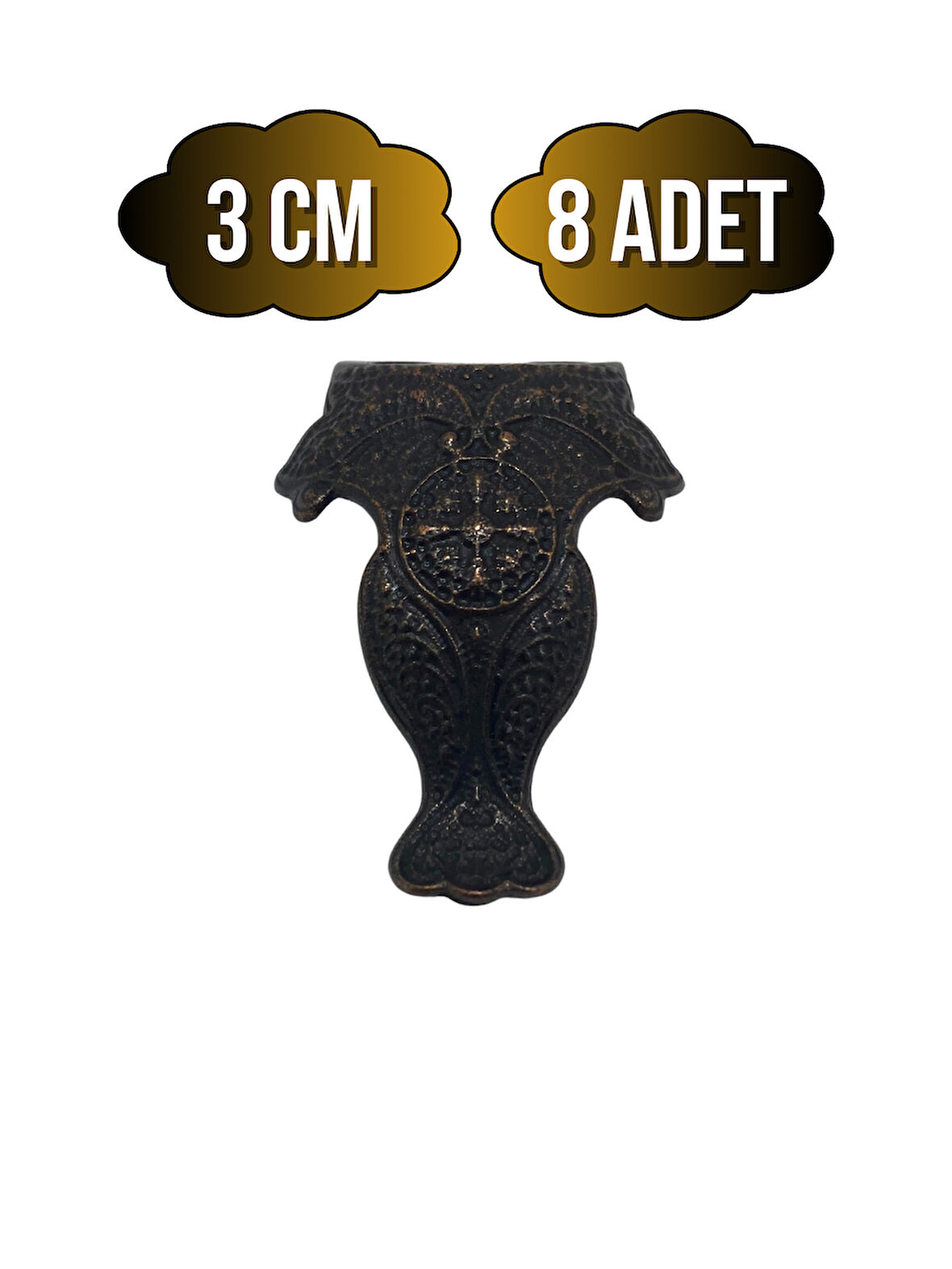 Lüx Metal Ayak Çeyiz ve Hediye Kutusu Mobilya Ayağı(3CM)(BRONZ)(8 ADET)