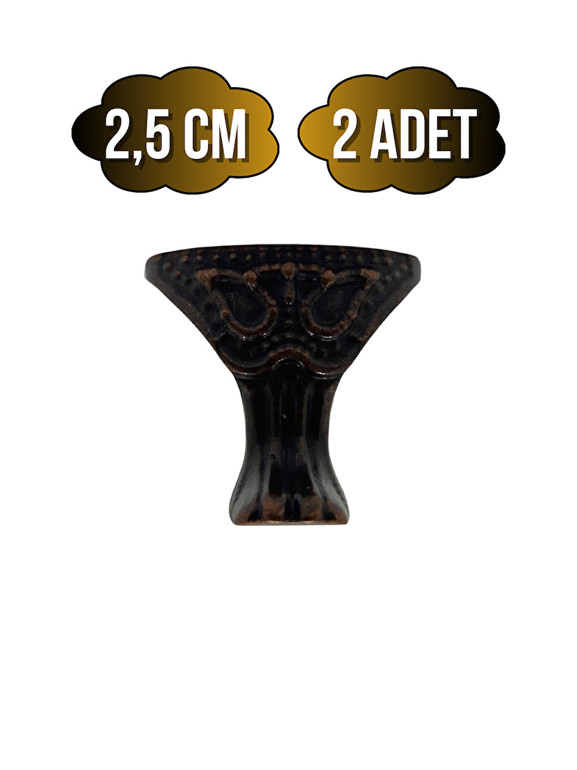 Pati Metal Ayak Çeyiz ve Hediye Kutusu Mobilya Ayağı(2,5CM)(BRONZ)(2 ADET)