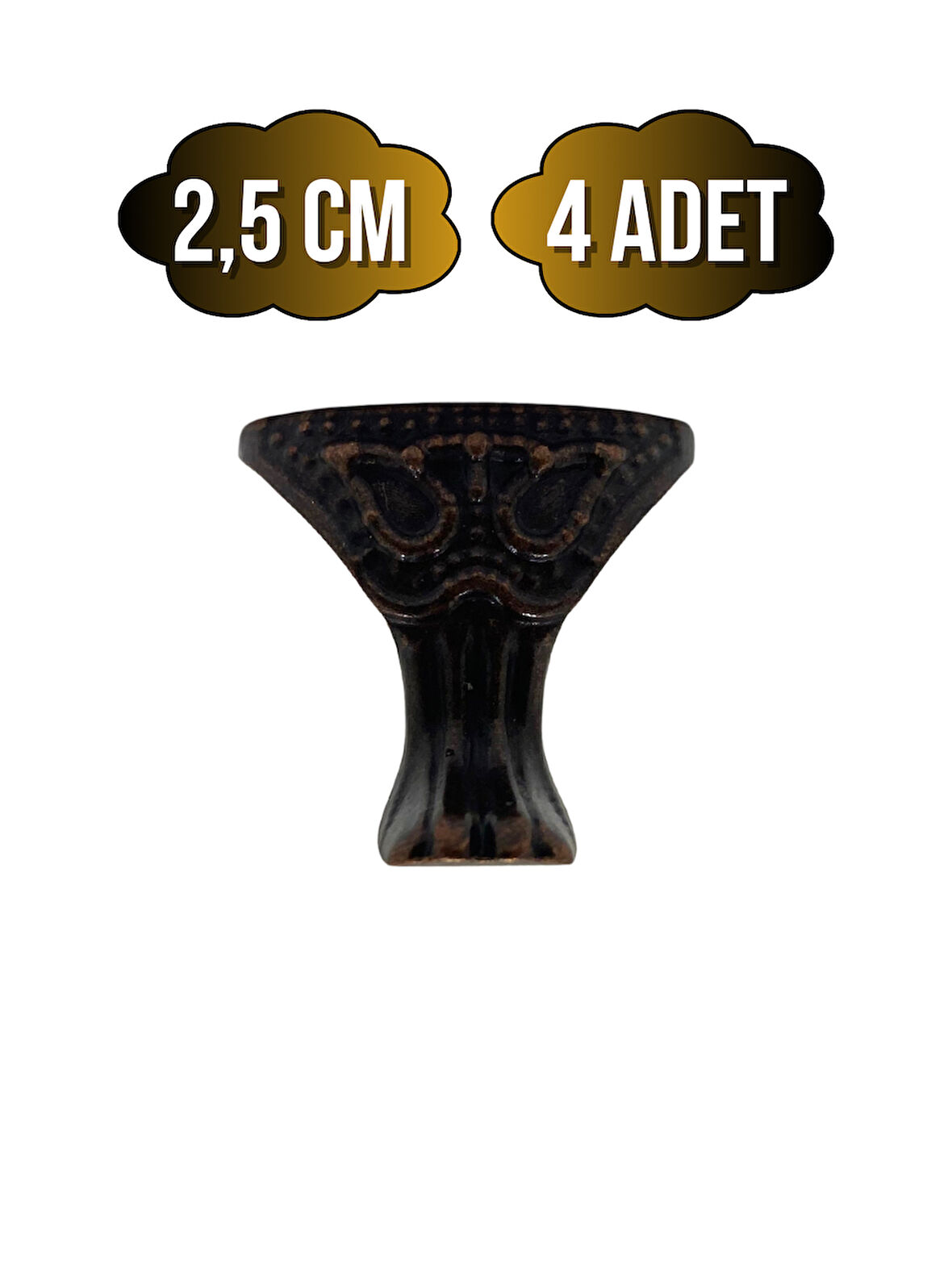Pati Metal Ayak Çeyiz ve Hediye Kutusu Mobilya Ayağı(2,5CM)(BRONZ)(4 ADET)