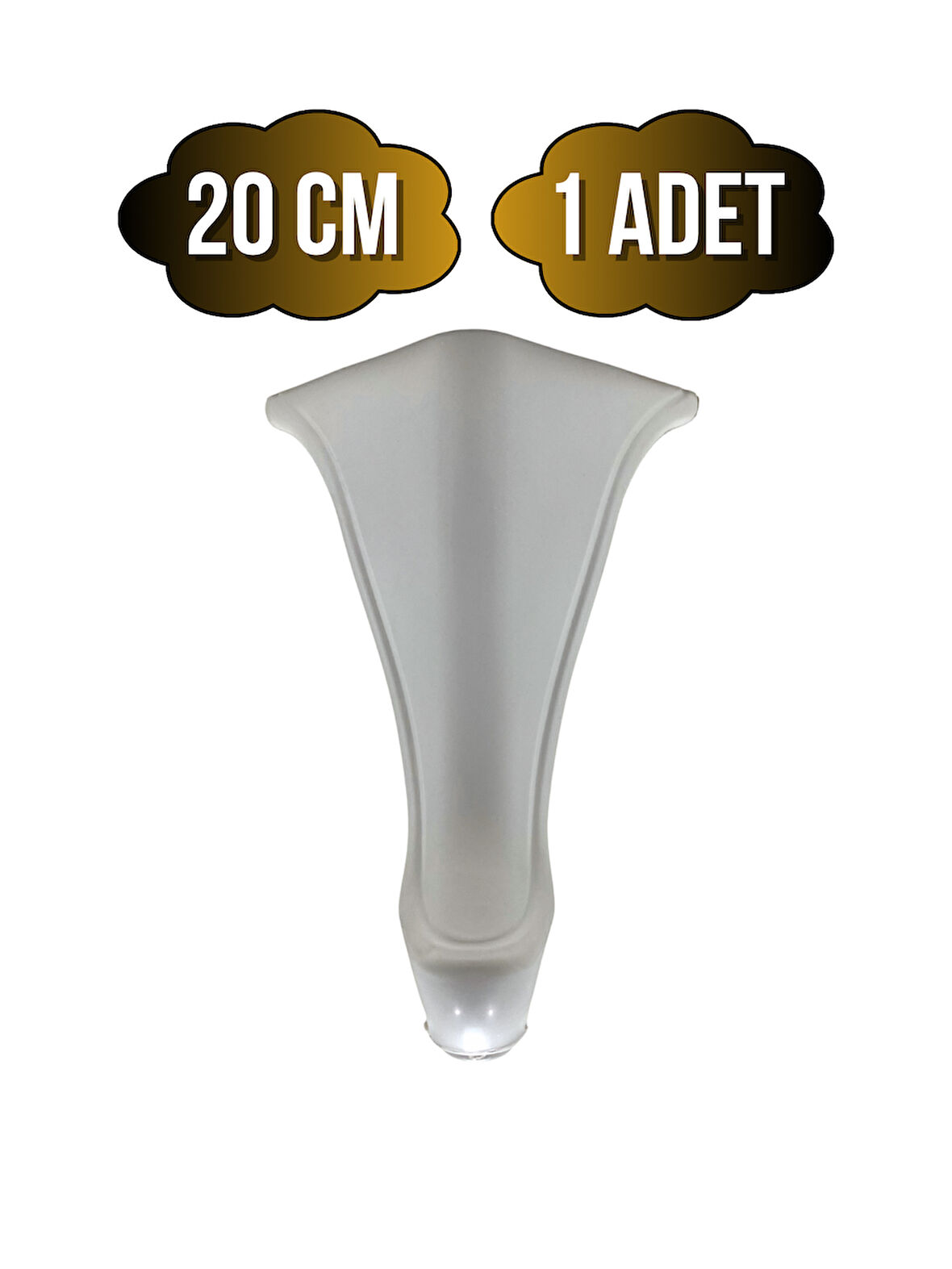 Lüx Lükens Beyaz 20cm Plastik Ayak Mobilya Masa ve Dolap Ayağı(BEYAZ)(20CM)(1 ADET)