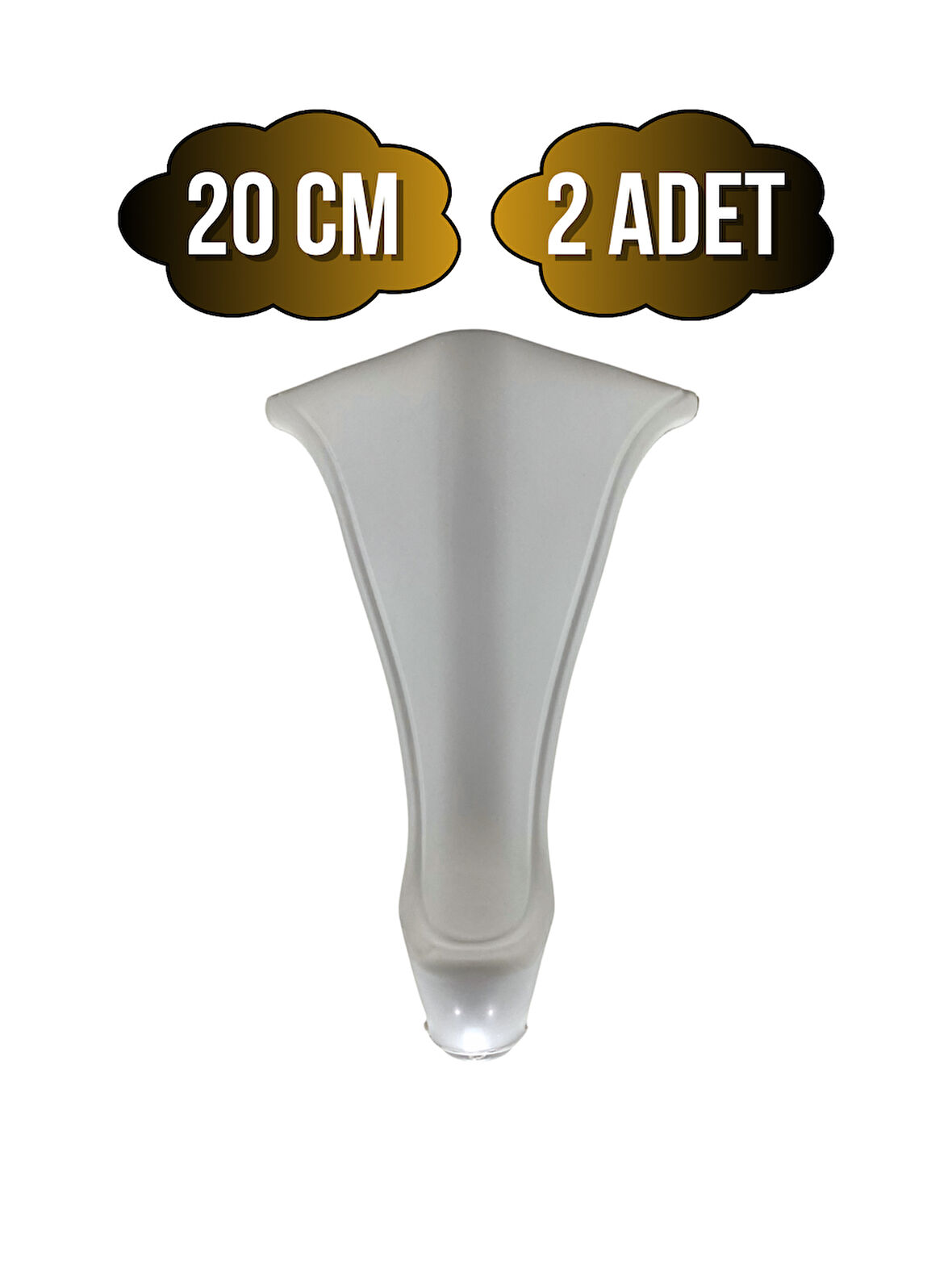 Lüx Lükens Beyaz 20cm Plastik Ayak Mobilya Masa ve Dolap Ayağı(BEYAZ)(20CM)(2 ADET)