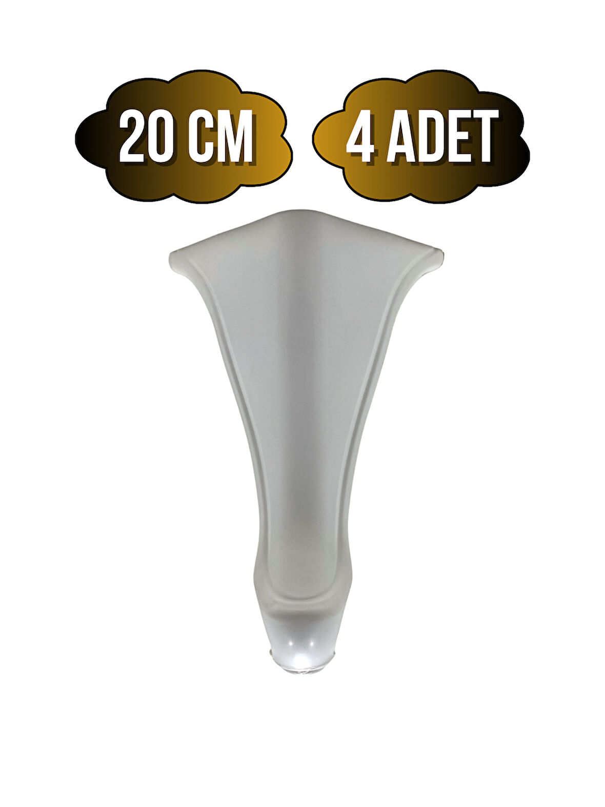 Lüx Lükens Beyaz 20cm Plastik Ayak Mobilya Masa ve Dolap Ayağı(BEYAZ)(20CM)(4 ADET)