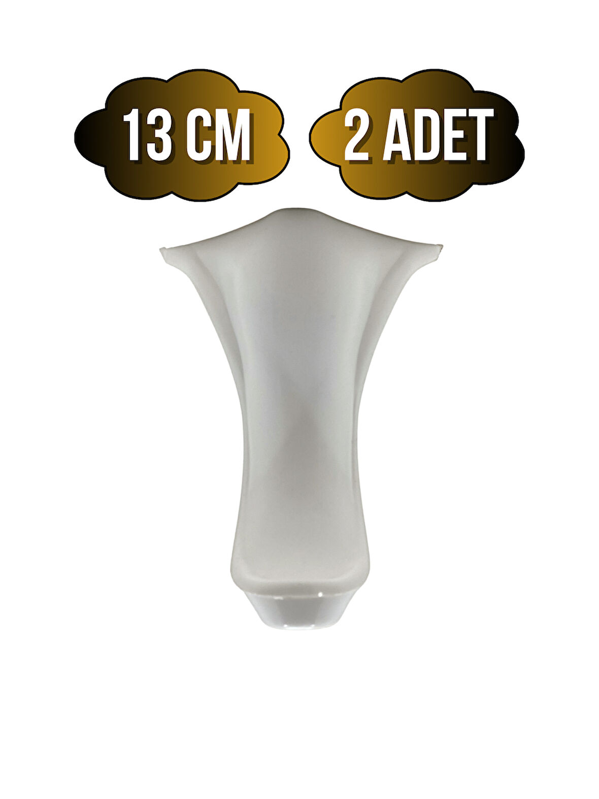 Lüx Lükens Beyaz 13cm Plastik Ayak Mobilya Masa ve Dolap Ayağı(BEYAZ)(13CM)(2 ADET)