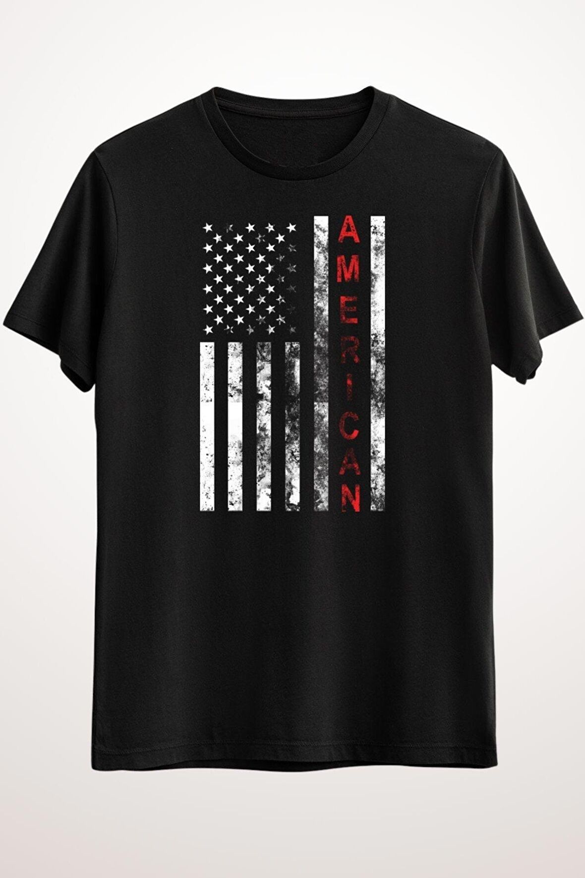 Erkek Siyah Usa Flag - Ds1044