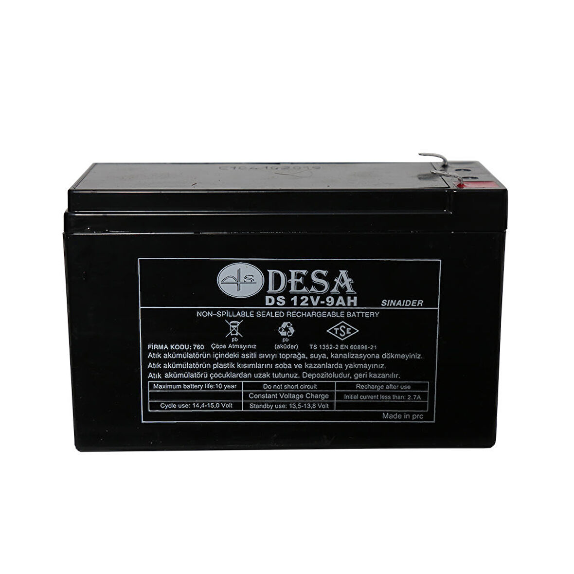 DESA 12V 9AH KURU BAKIMSIZ AKÜ