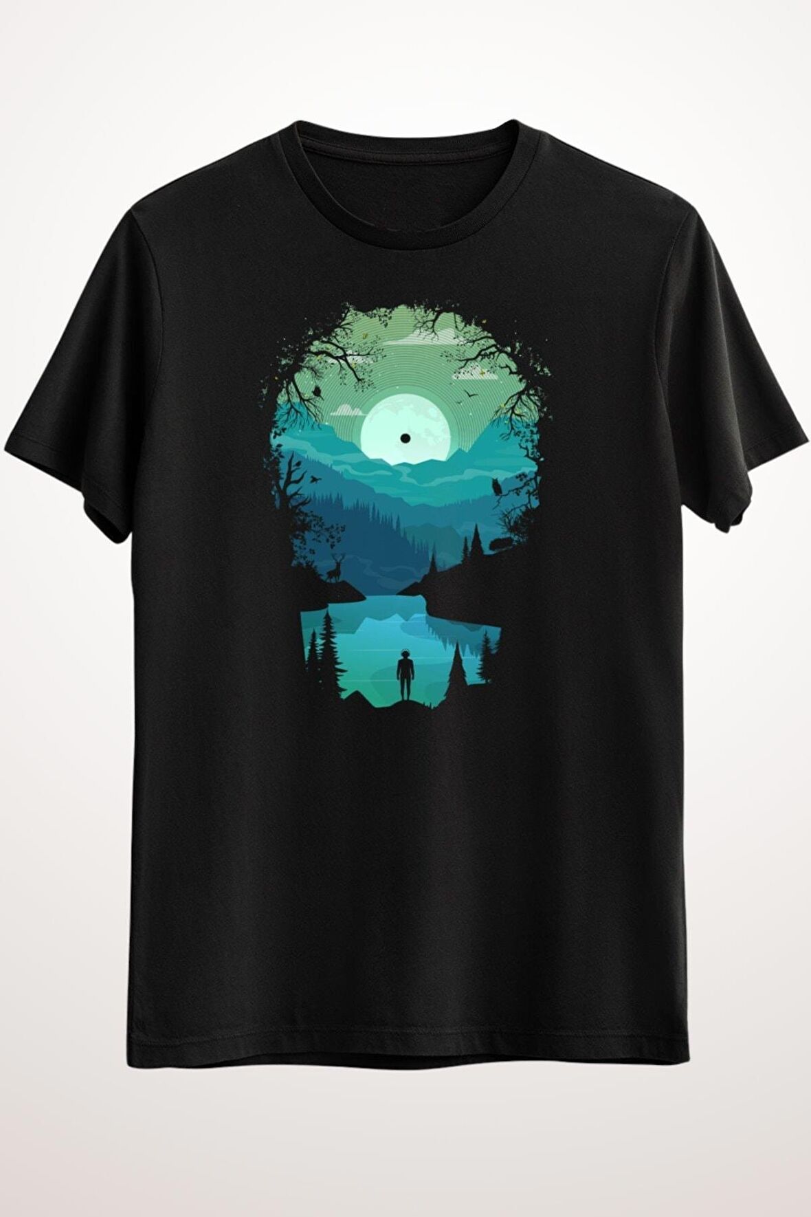 Erkek Siyah Music Mountains Landscape - Ds1492