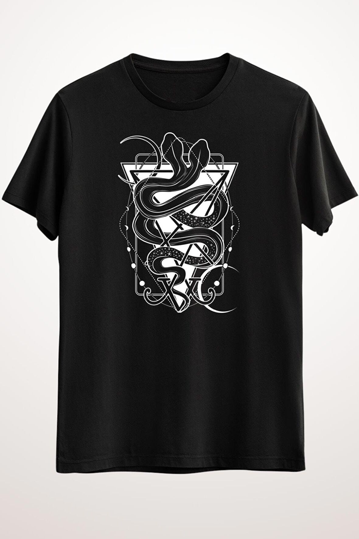 Erkek Siyah Two-headed Snake And The Sigil Of Lucifer - Ds1494
