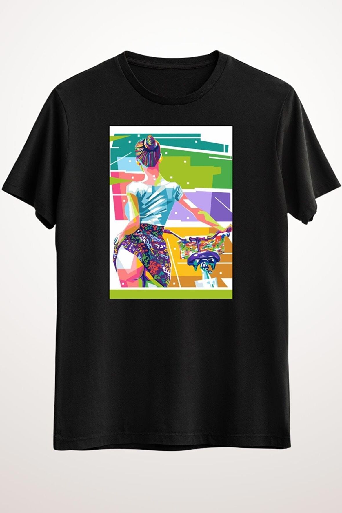 Erkek Siyah Sexy Girl With The Bike - Ds1703