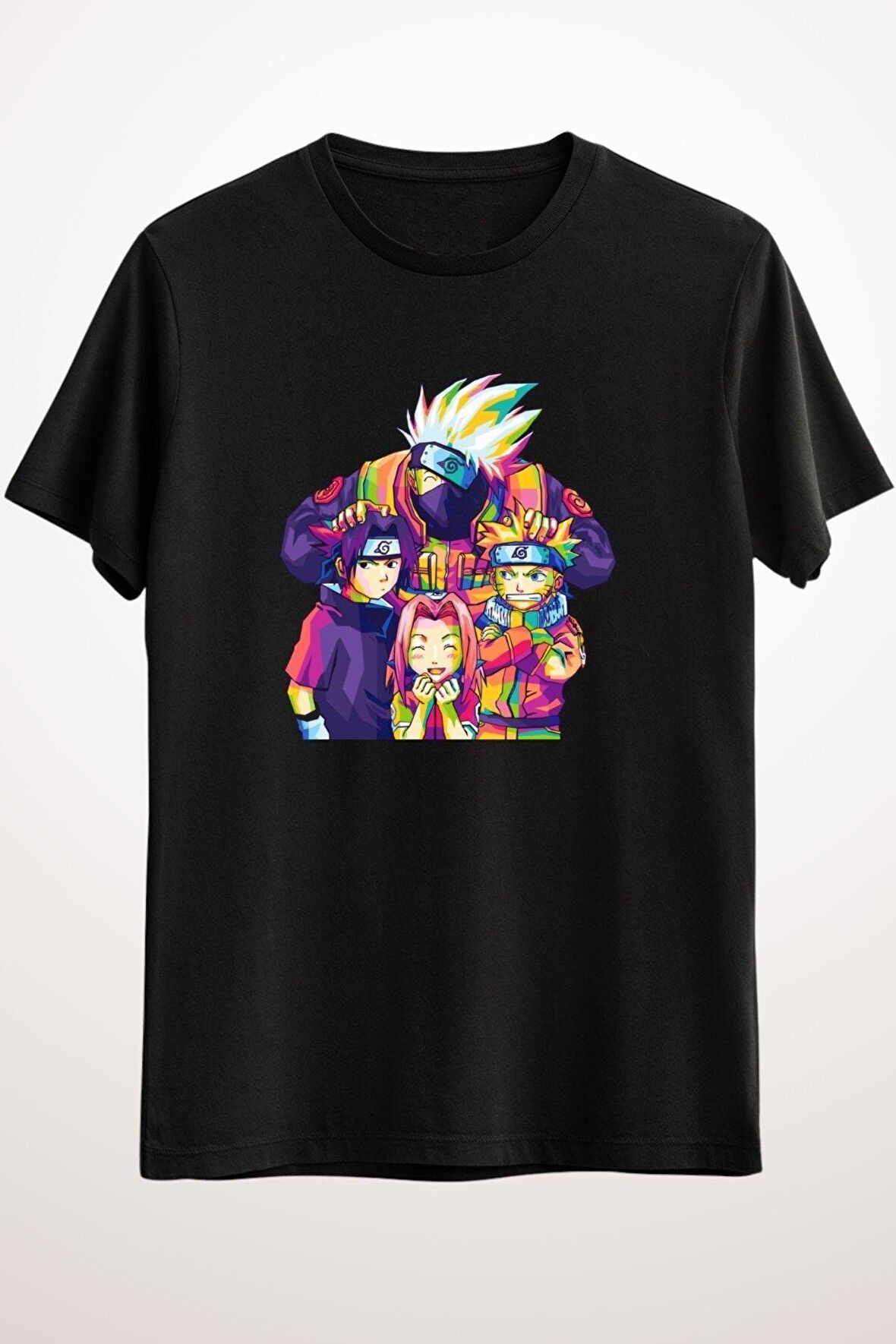 Erkek Siyah Naruto Team 7 Pop Art - Ds1917