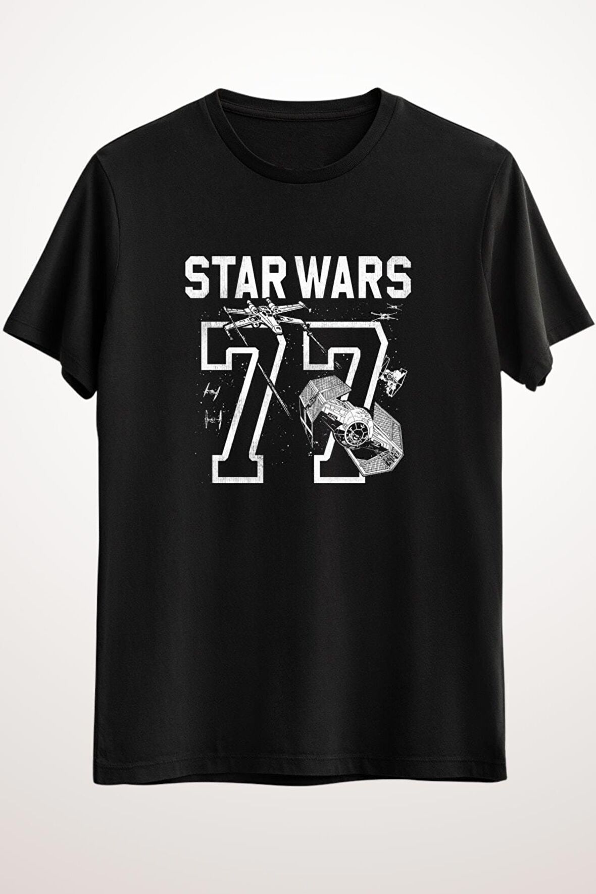 Erkek Siyah Star Wars 77 Athletic Print - Ds1943