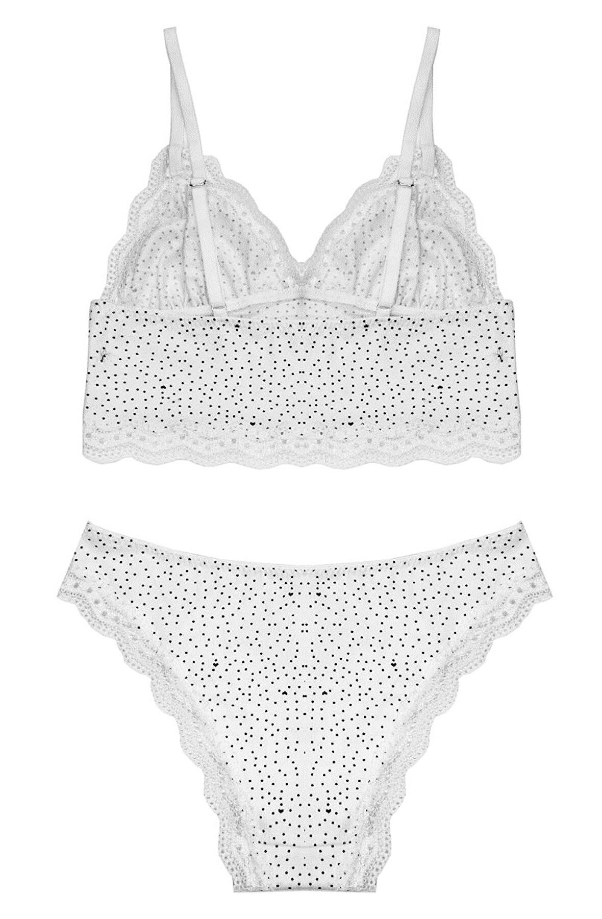 KOTON BEYAZ PUANLI BRALET TAKIM DS200583BRT