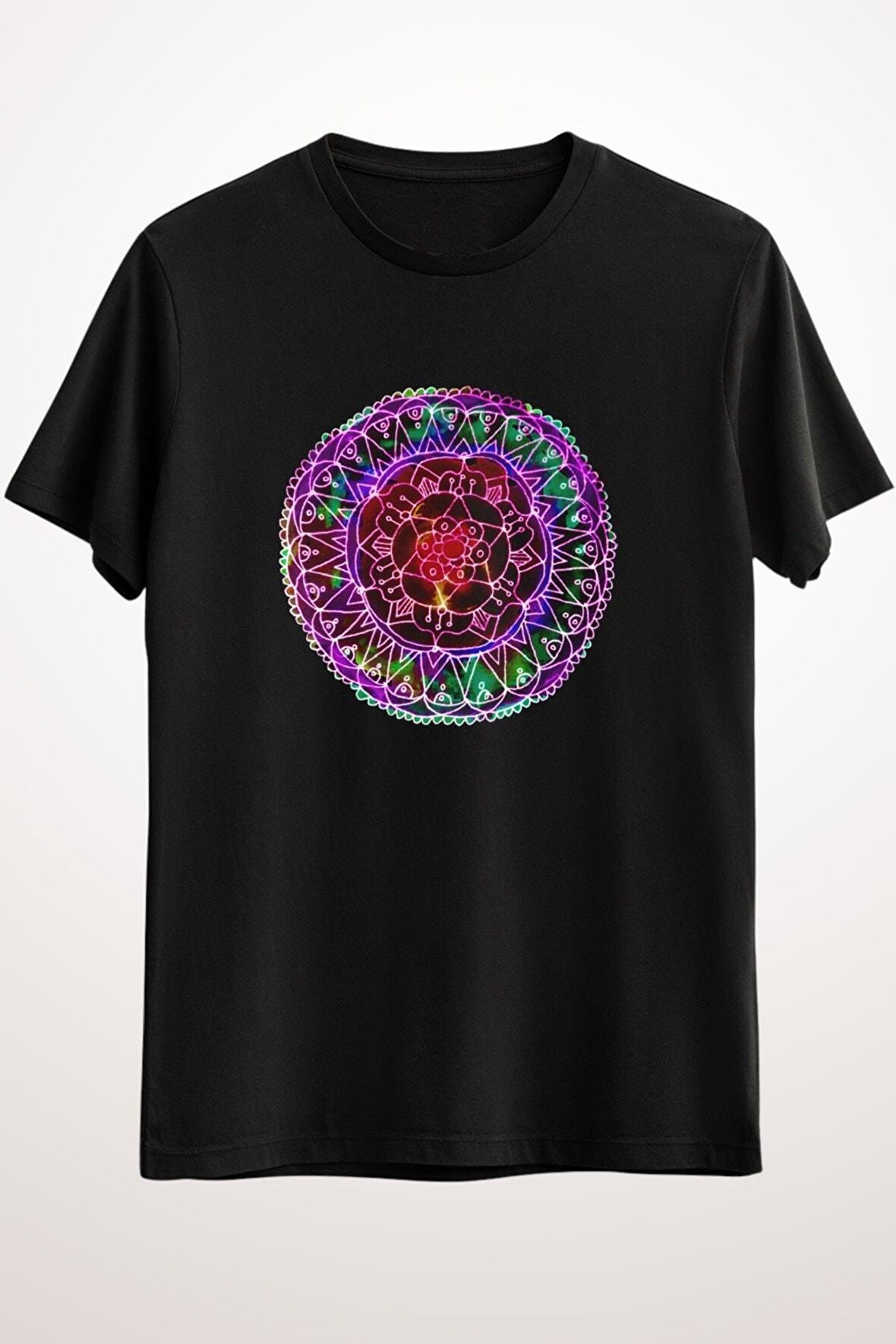 Erkek Siyah Boho Colorwheel Mandala - Ds2041