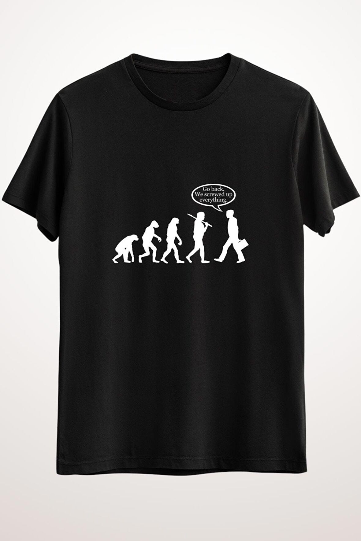 Erkek Siyah Funny Evolution Fail - Ds2062