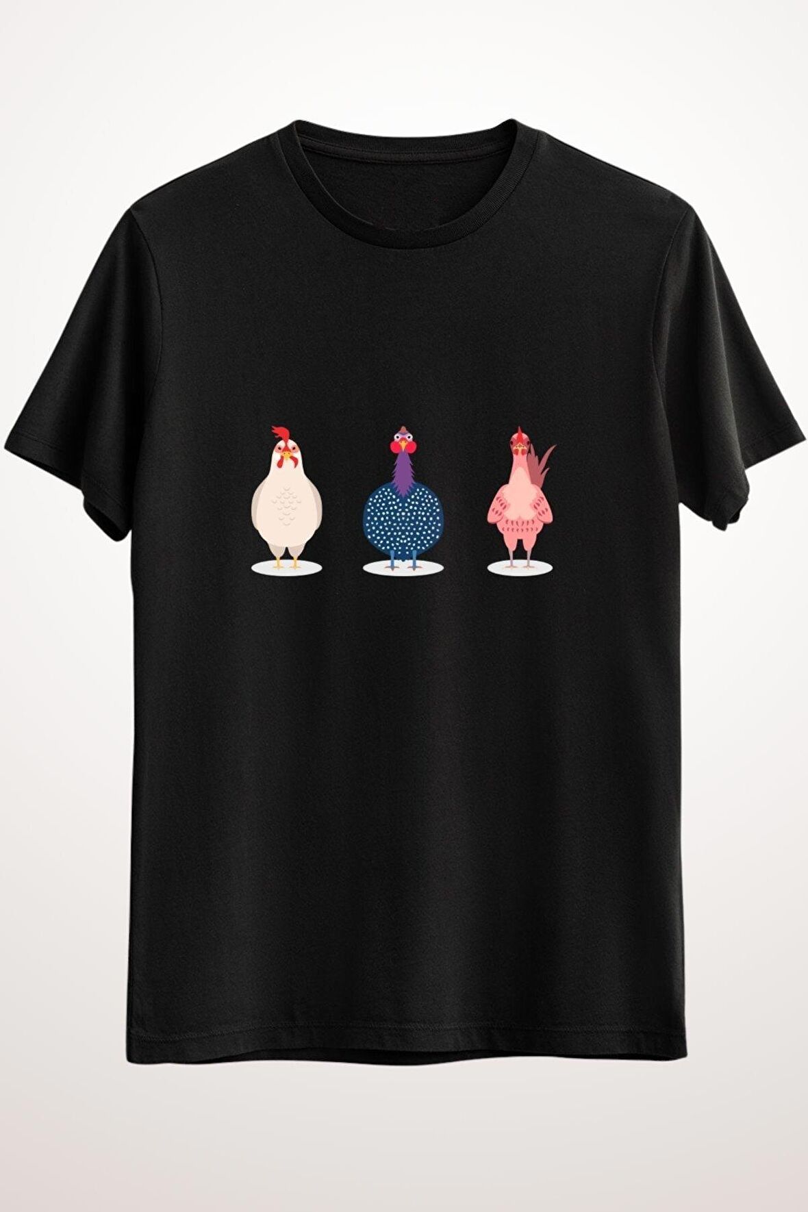 Erkek Siyah Three Cute Chickens - Ds2132
