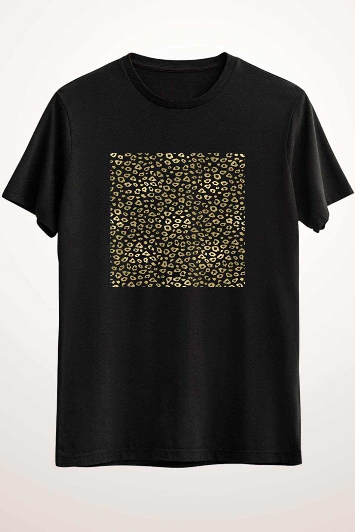 Erkek Siyah Gold Leopard Print - Ds2199