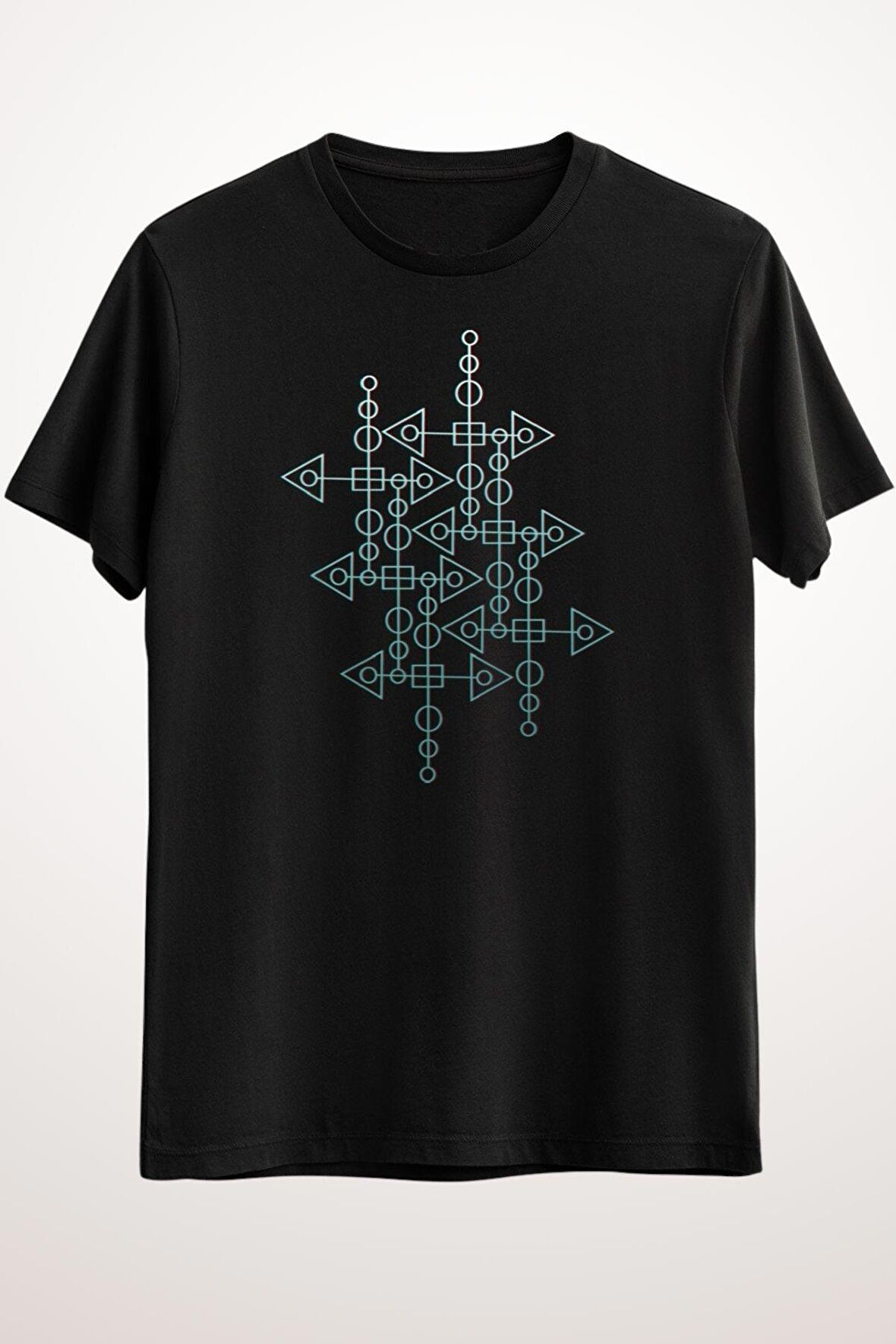 Erkek Siyah Geometric Shapes Gradient - Ds2237