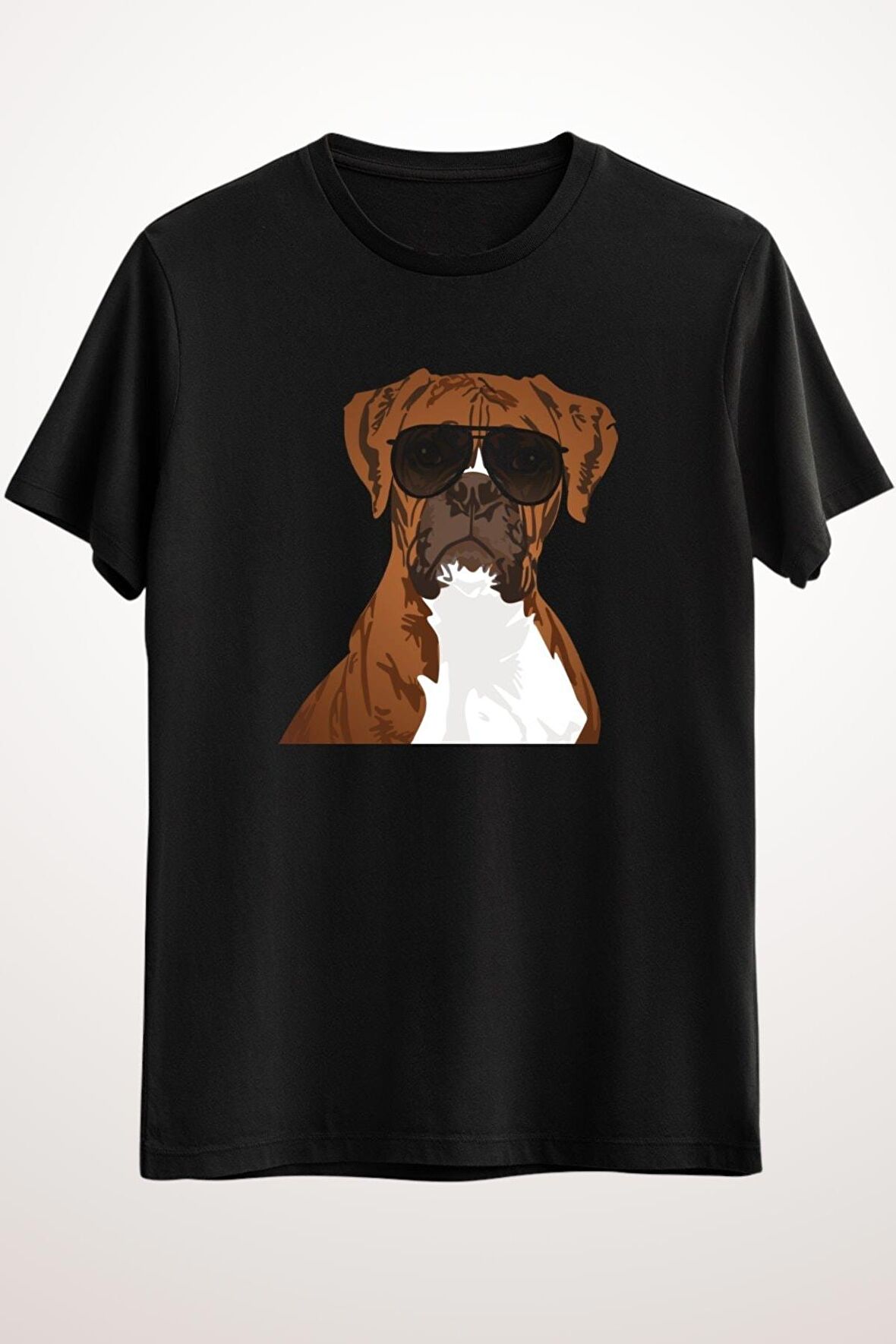 Erkek Siyah Cool Boxer Dog For Dog Lovers T-shirt - Ds2371