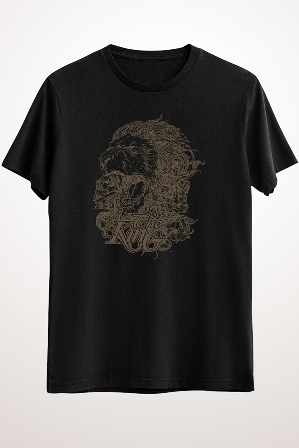 Erkek Siyah King Of The Jungle T-shirt Ds2382
