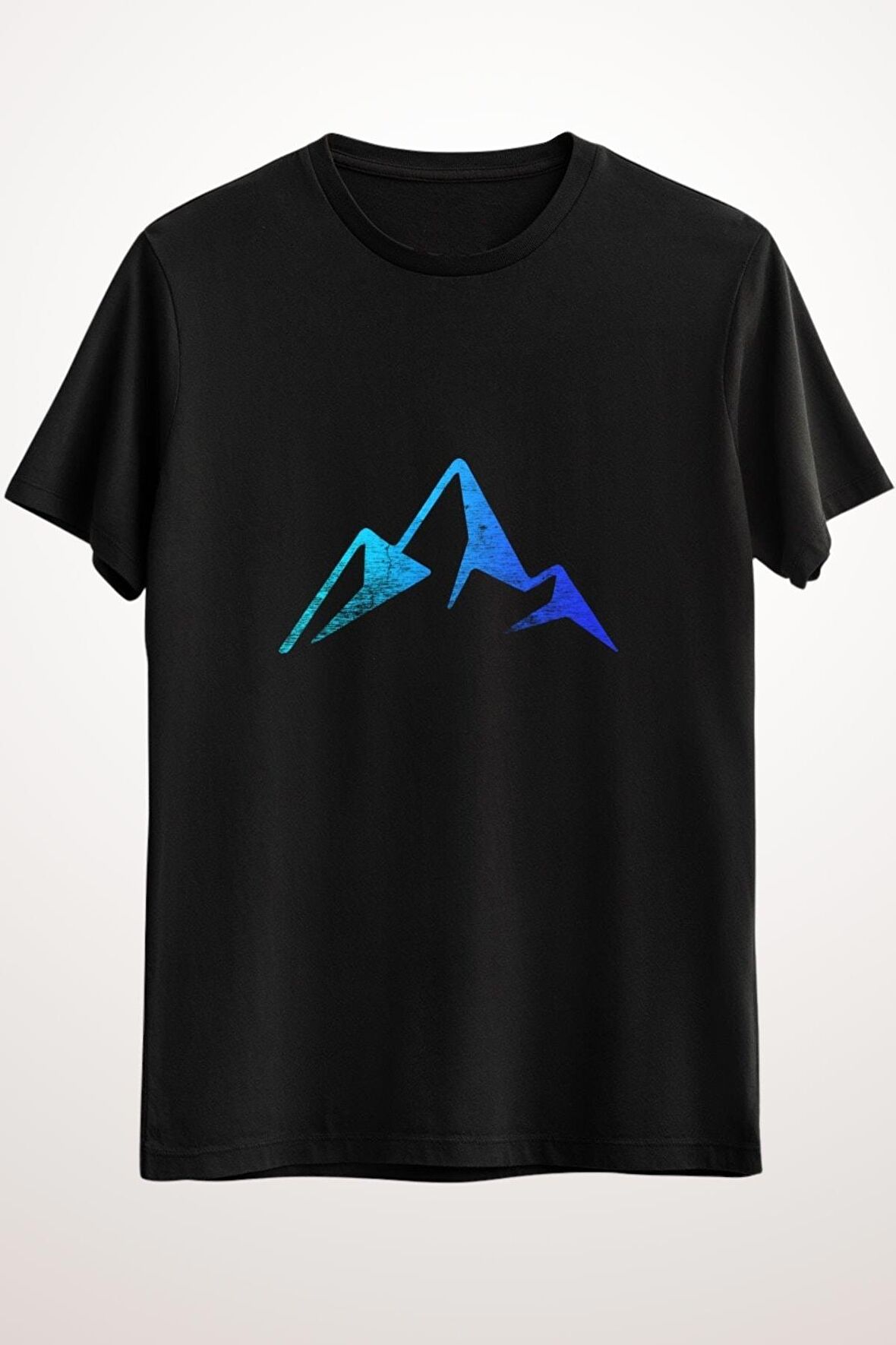 Erkek Siyah Abstract Mountain Blue - Ds2429
