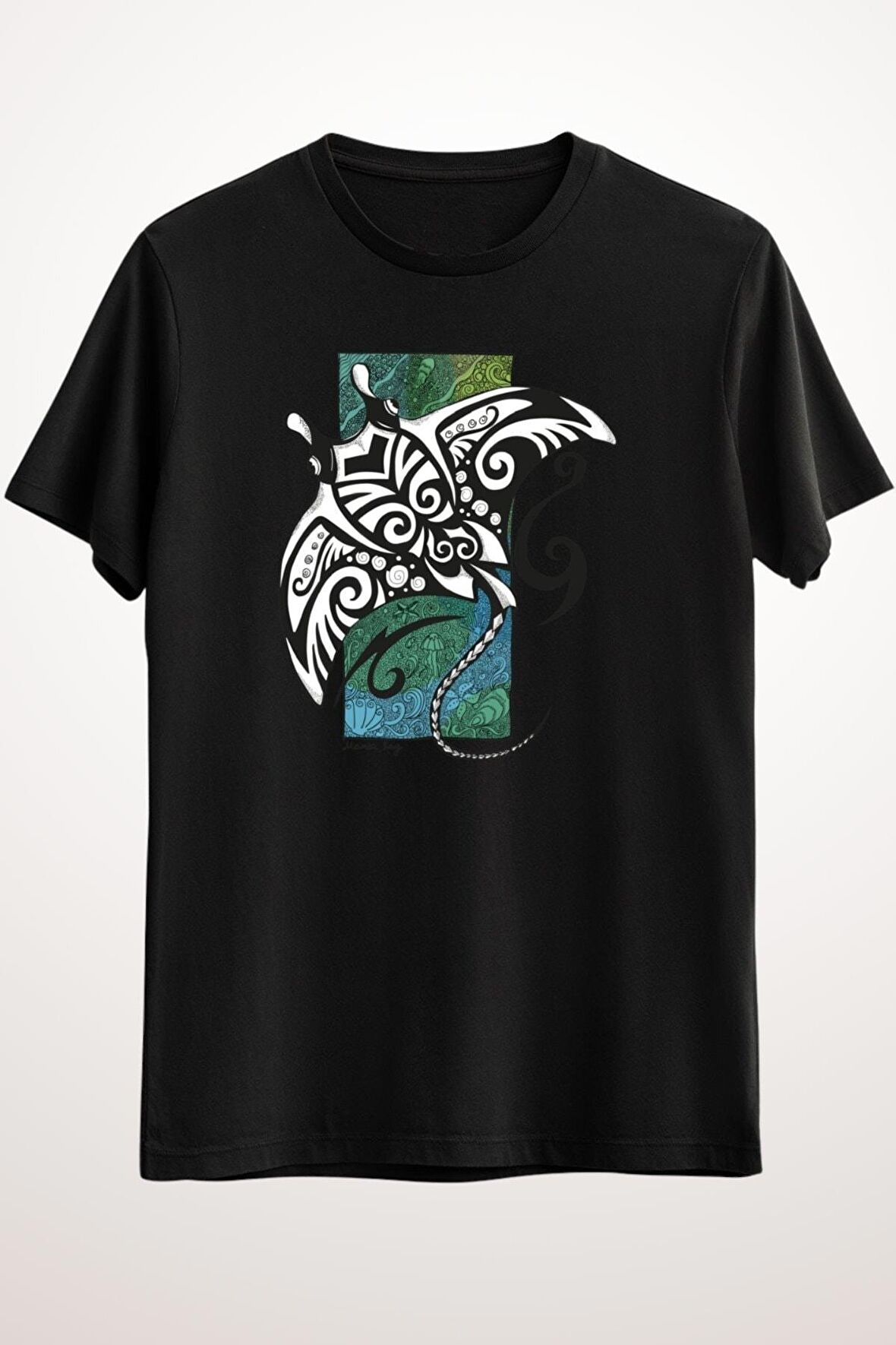 Erkek Siyah Ocean Life. Manta Ray - Ds2510