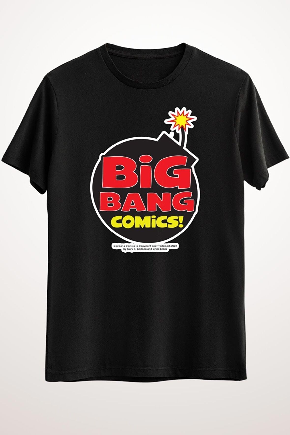 Erkek Siyah Big Bang Comics Logo Shirts - Ds2683
