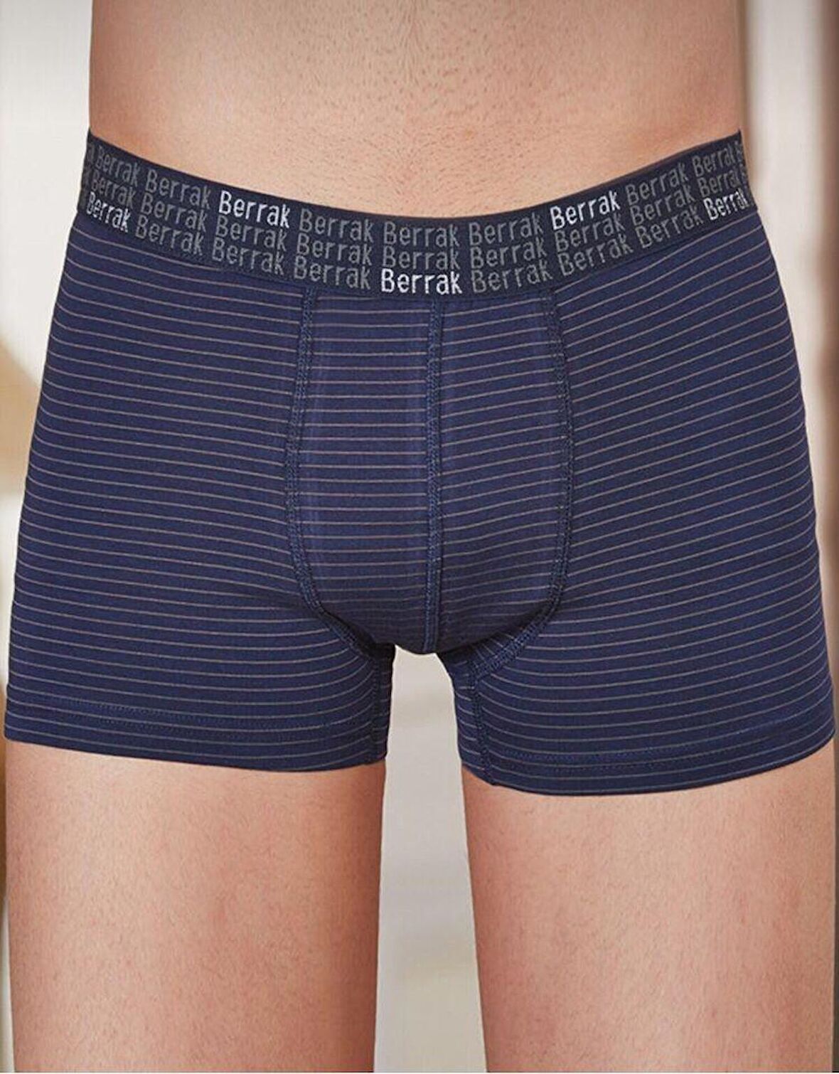 BERRAK 4475 ERKEK ÇİZGİLİ LİKRALI BOXER TEKLİ
