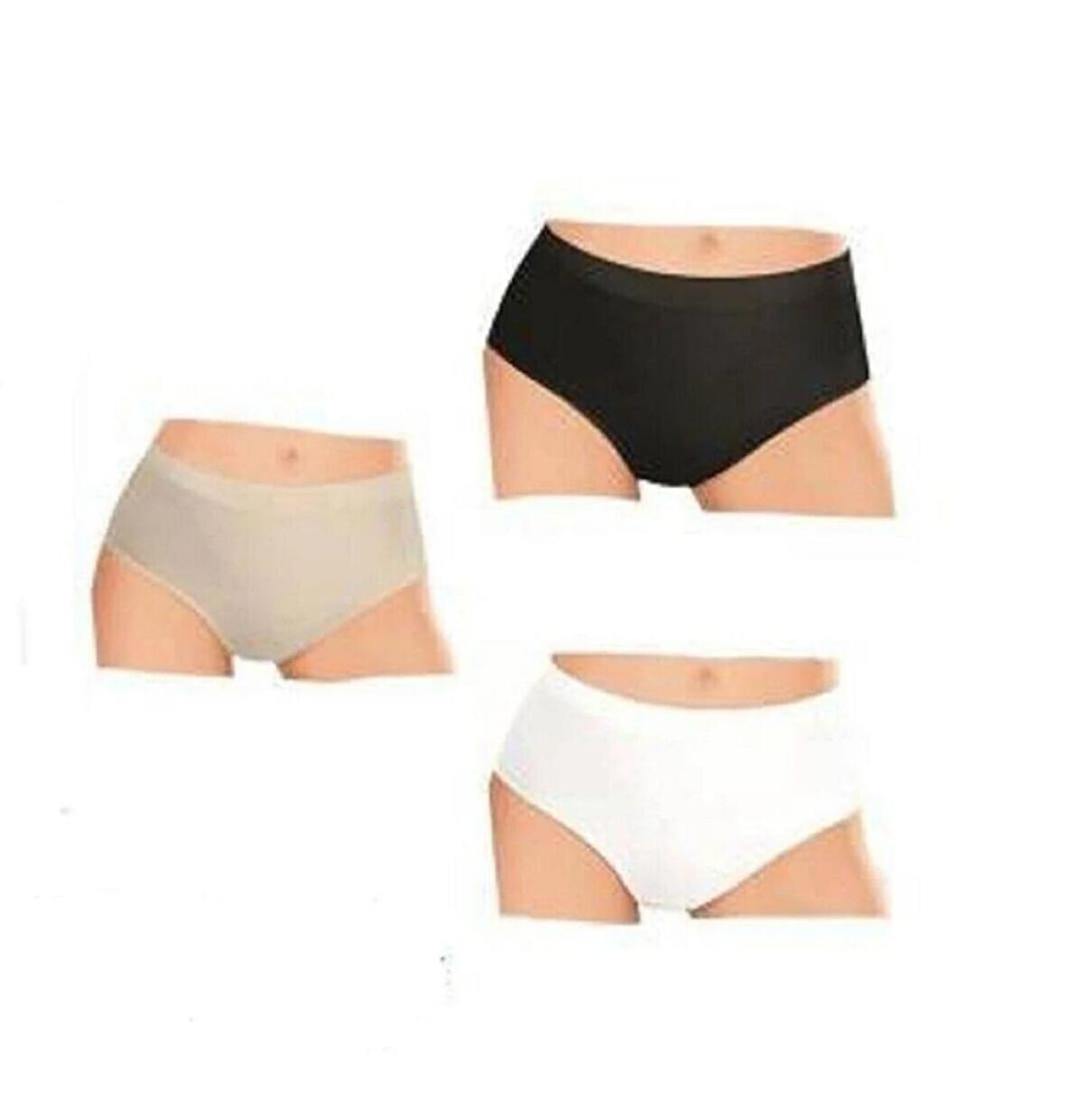 ELİT LİFE 811 ( A-01 ) Kadın YÜKSEK BEL DİKİŞSİZ ESNEK SLİP KÜLOT KARIŞIK RENKLİ 3 ADET