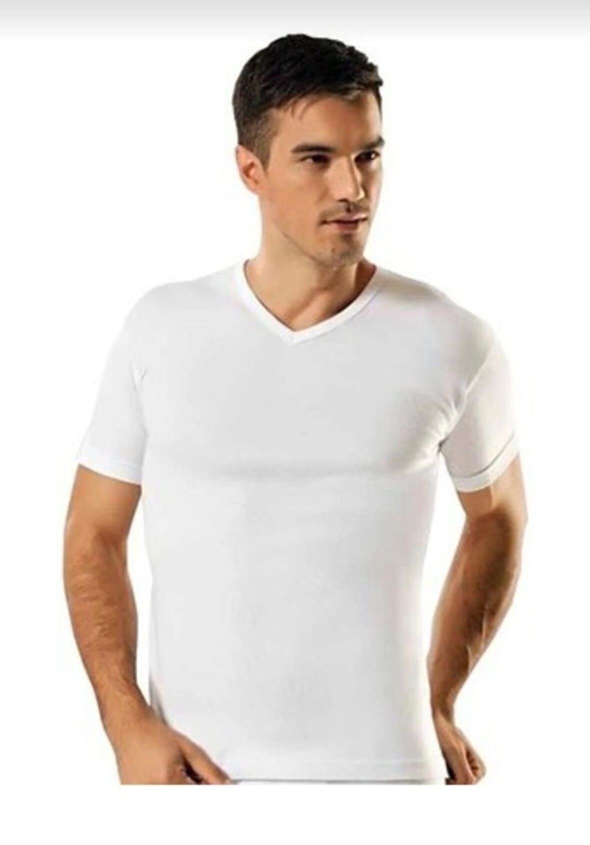  60 ERKEK RİBANA V YAKA KISA KOL FANİLA ATLET 6 ADET