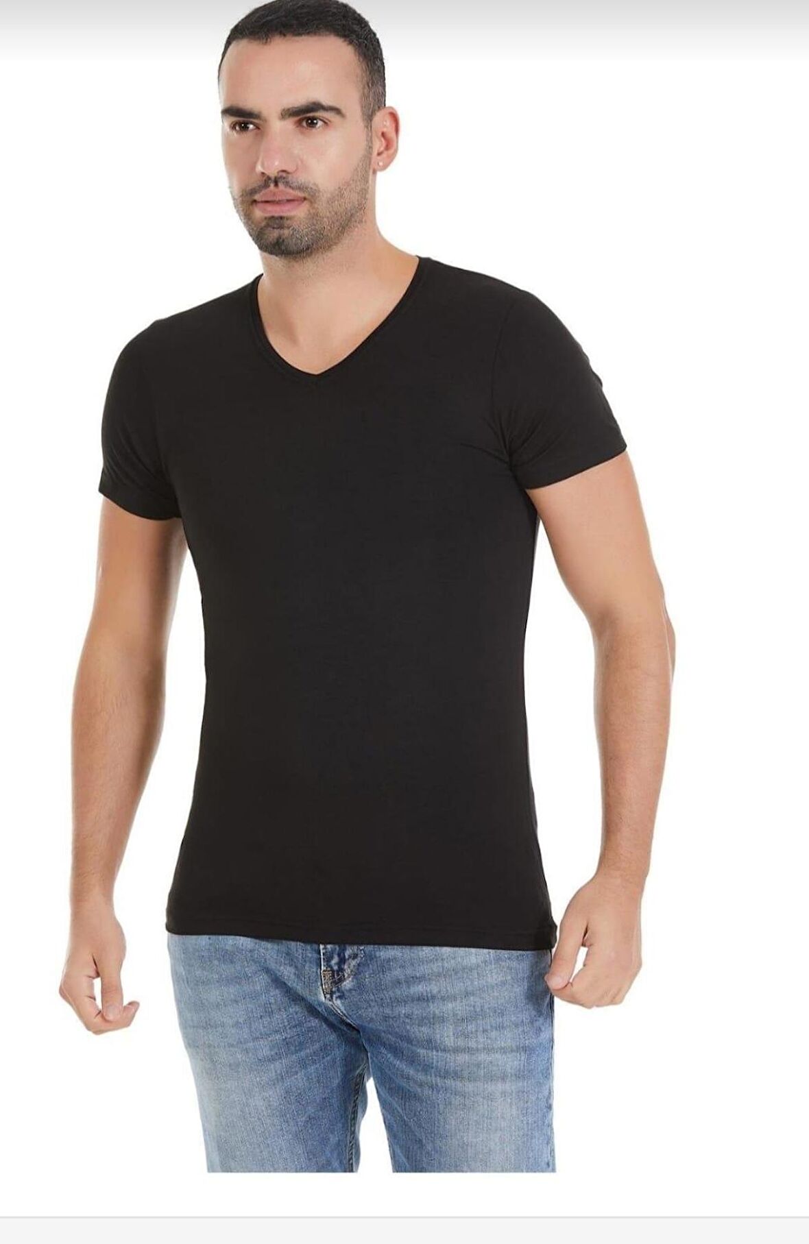  481 ERKEK BAMBU V YAKA KISA KOL ATLET TEKLİ