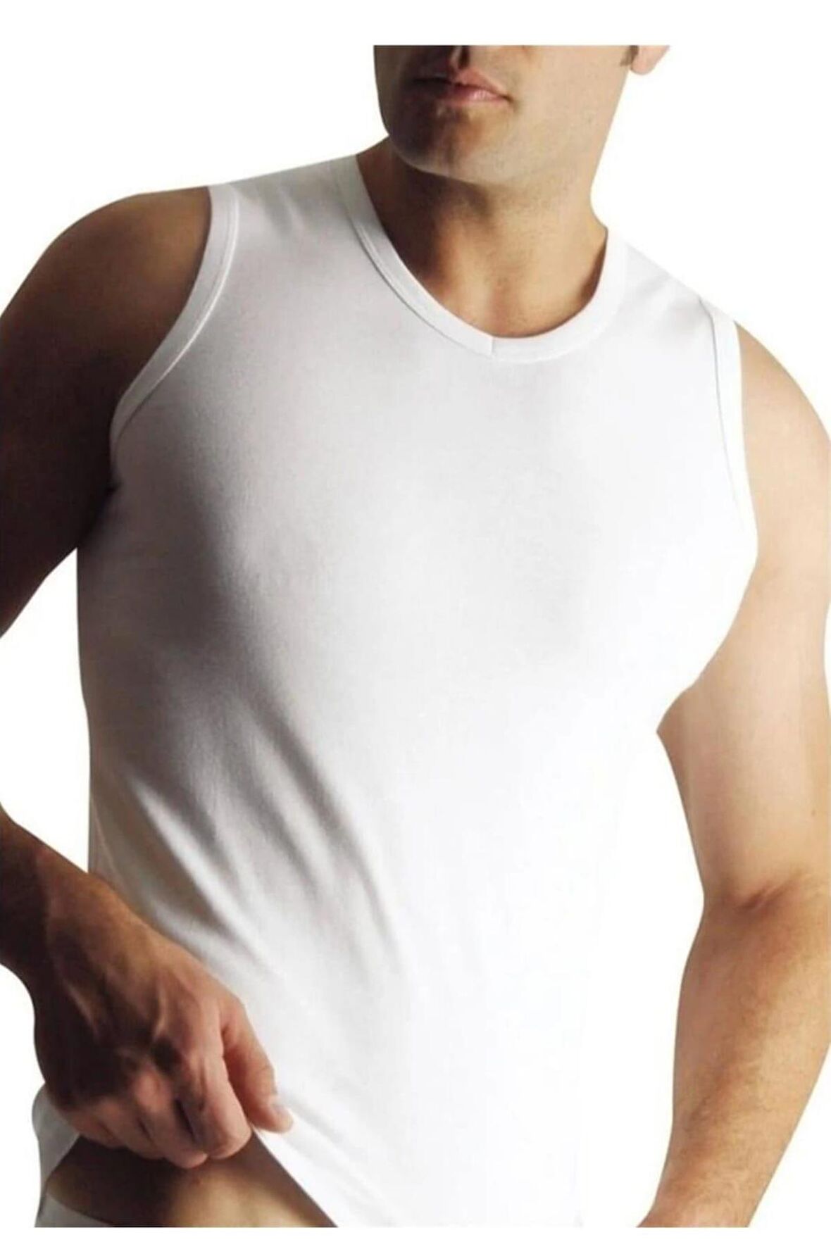  123 ERKEK MODAL SÜPER İNCE V YAKA SIFIR KOL ATLET 6 ADET