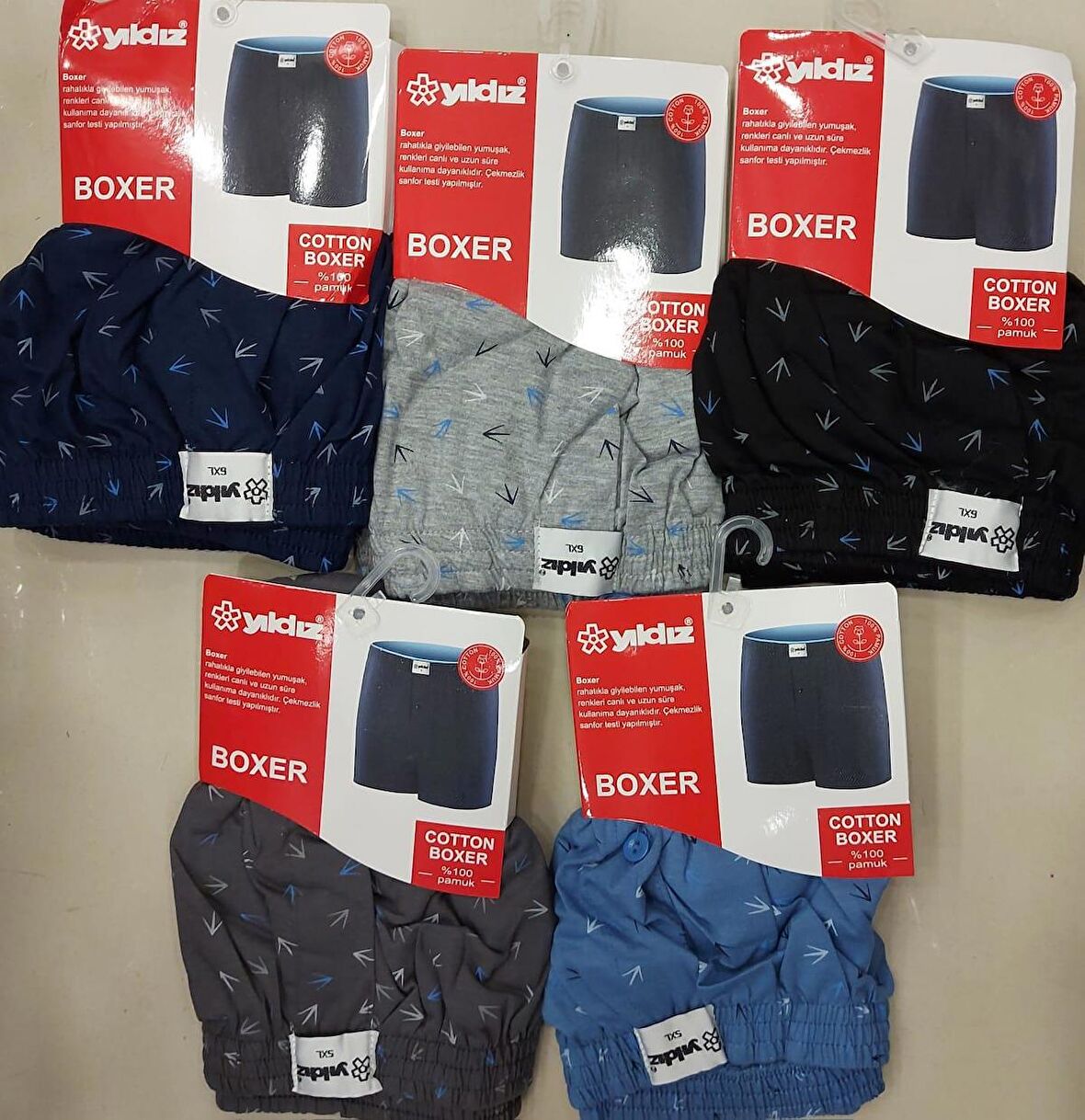  48 ERKEK KARIŞIK DESENLİ BATTAL BOXER 10 ADET