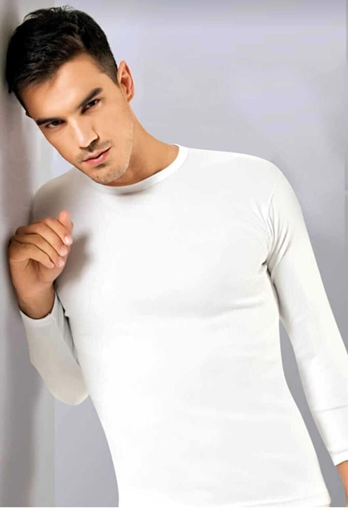 TUTKU ELİT 1302 ERKEK ELASTAN UZUN KOL O YAKA ATLET 3 ADET