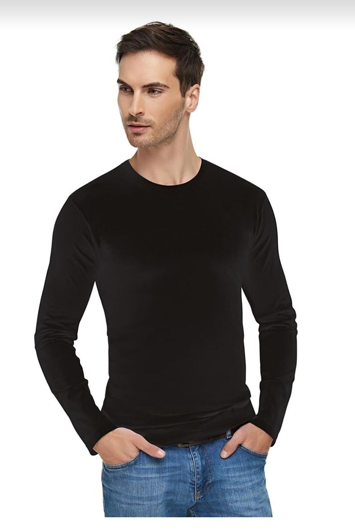 TUTKU ELİT 1302 ERKEK ELASTAN UZUN KOL O YAKA ATLET 3 ADET