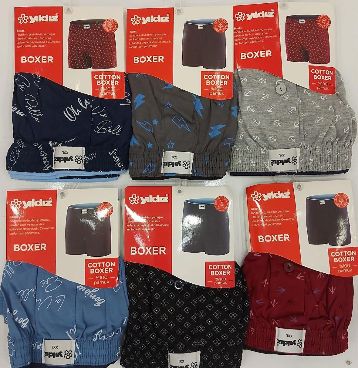  43 ERKEK HAVLU BEL DESENLİ BOXER 9 ADET