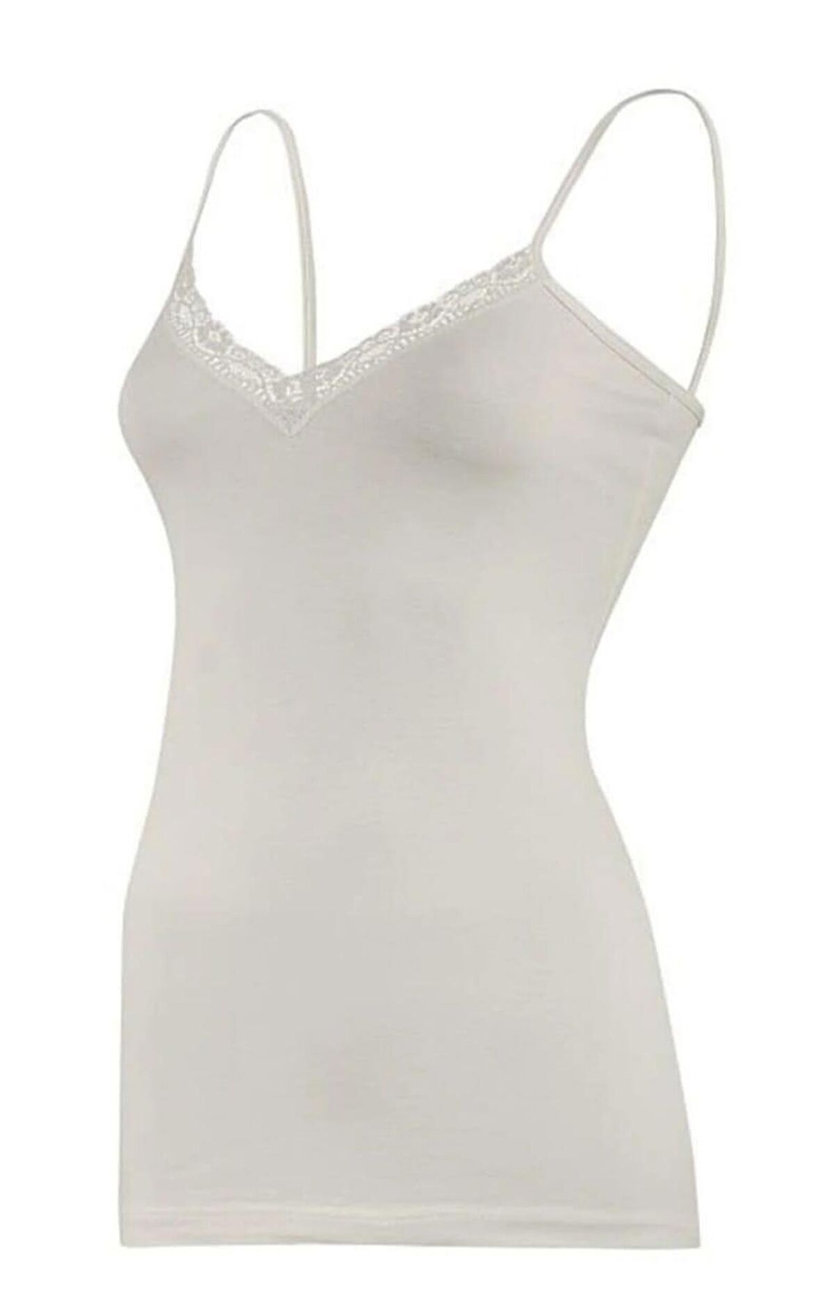  2227 Kadın İP ASKILI MODAL V YAKA DANTELLİ ATLET TEKLİ