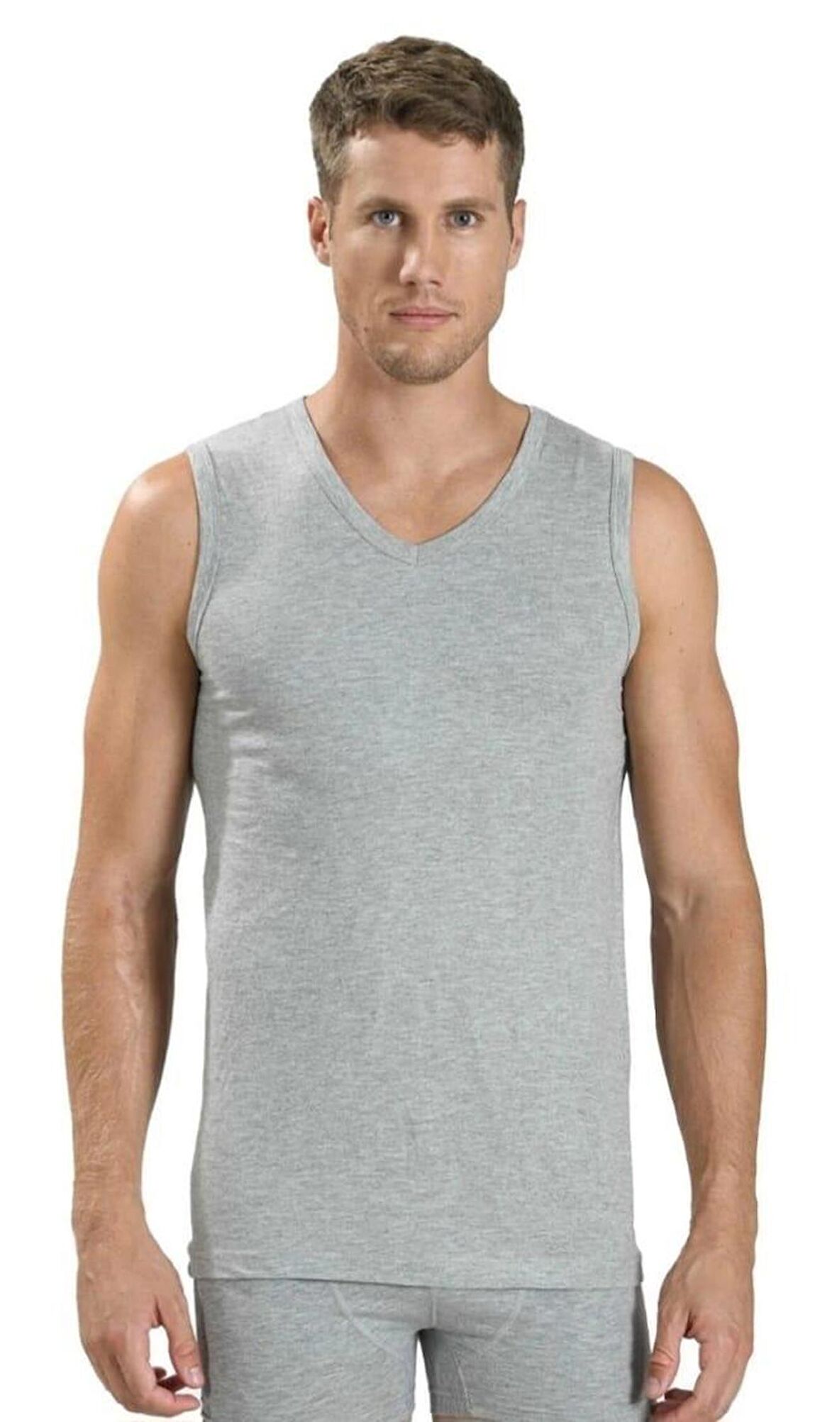 JİBER 115 ERKEK SIFIR KOL V YAKA ATLET TEKLİ