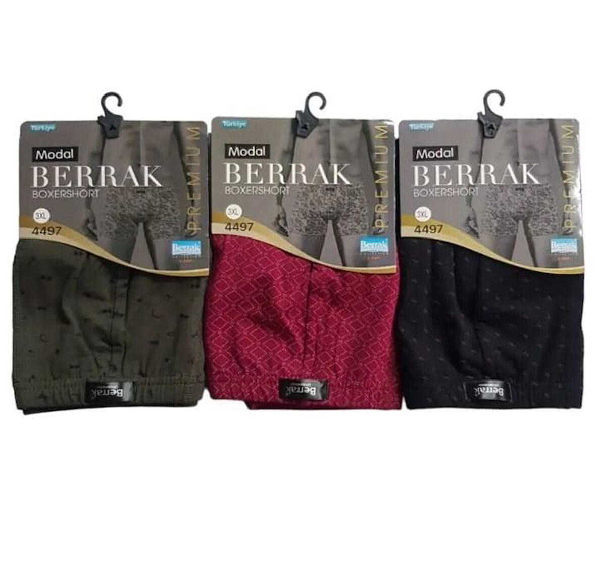 BERRAK 4497 ERKEK MODAL DESENLİ BOXER 3 ADET