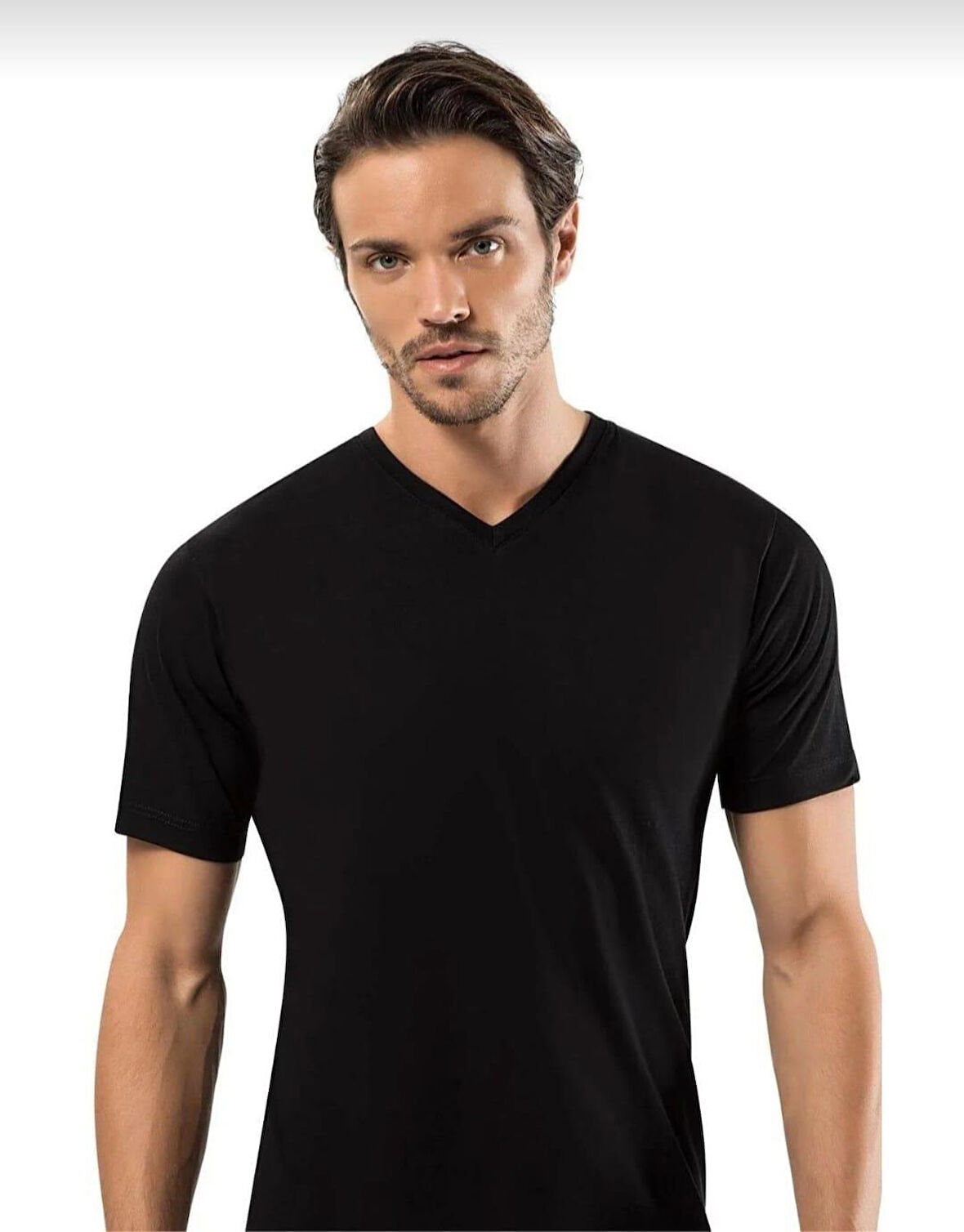 ERDEM 1167 ERKEK KISA KOL V YAKA ATLET TEKLİ