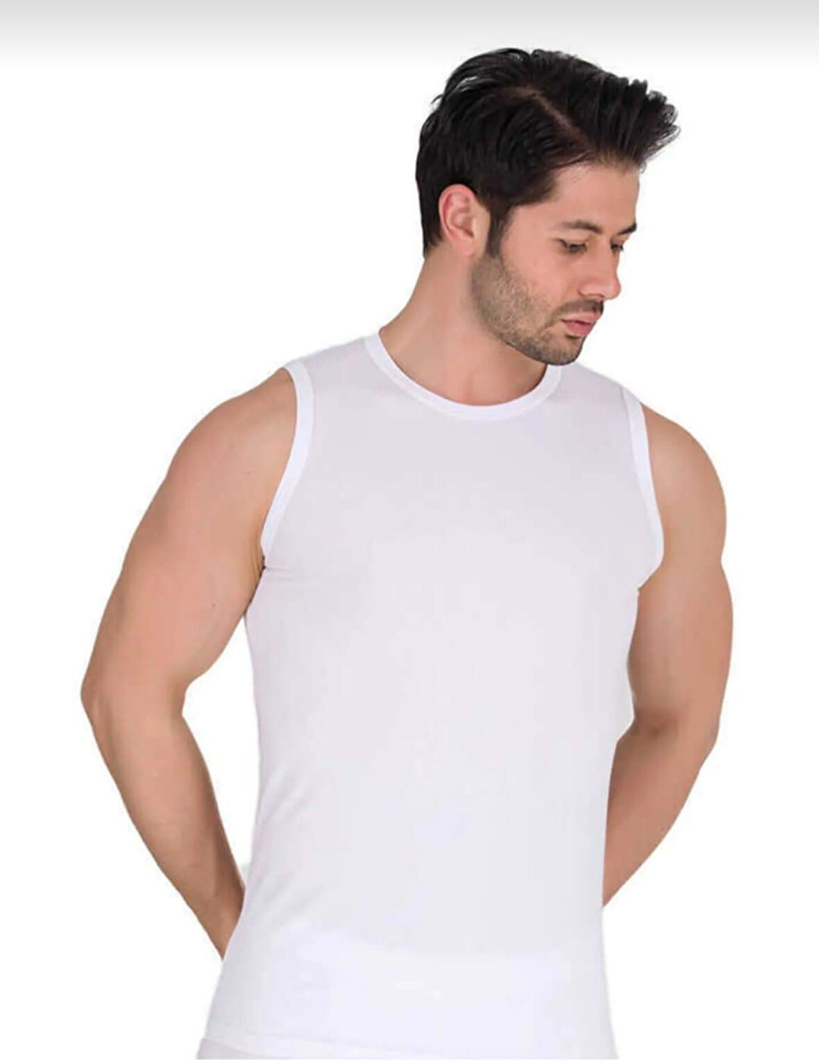 BERRAK 1026 ERKEK SÜPREM KOLSUZ LİKRALI BİSİKLET YAKA ATLET TEKLİ