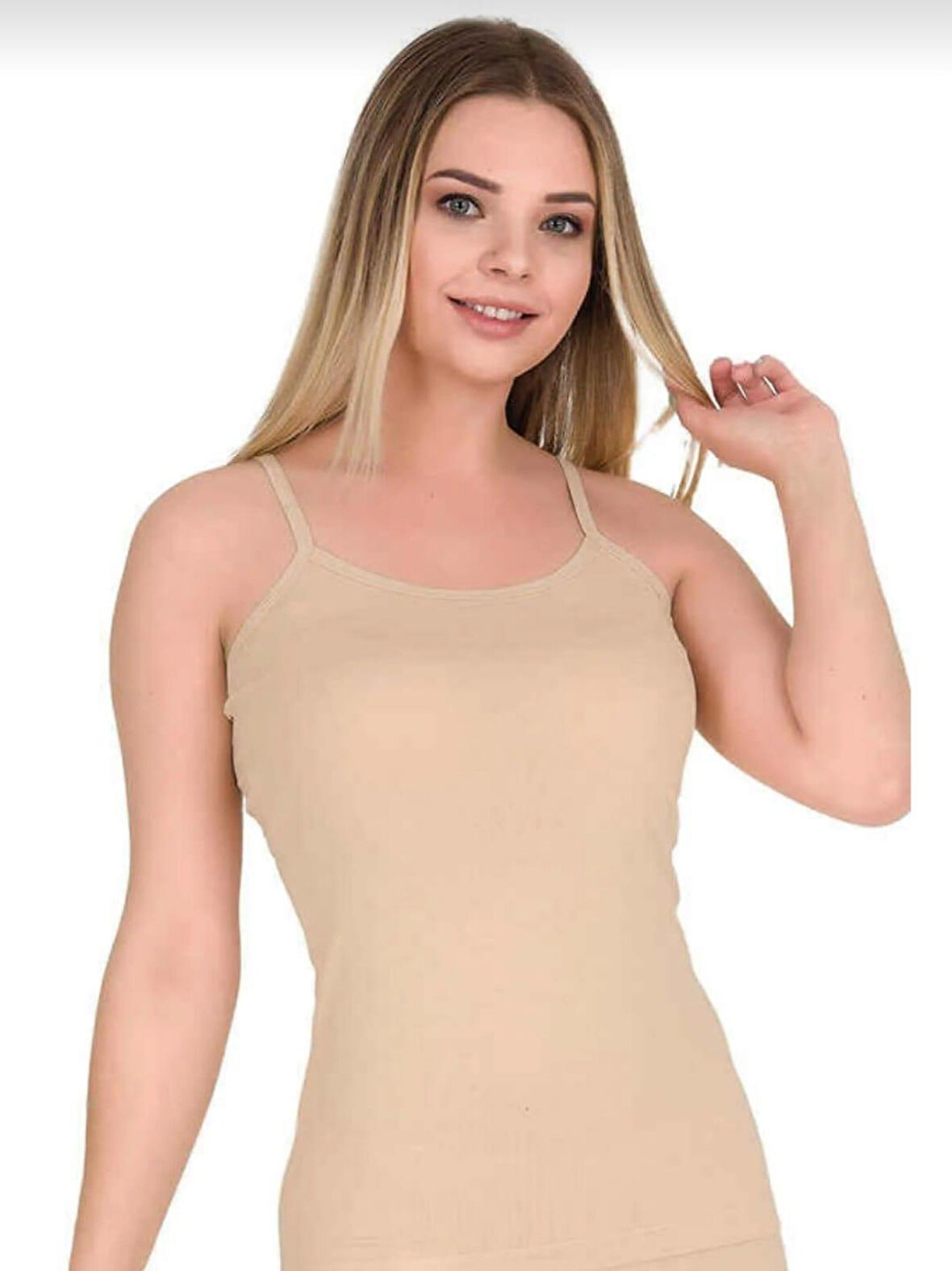 BERRAK 2128 KADIN LİKRALI İP ASKILI ATLET 12 ADET