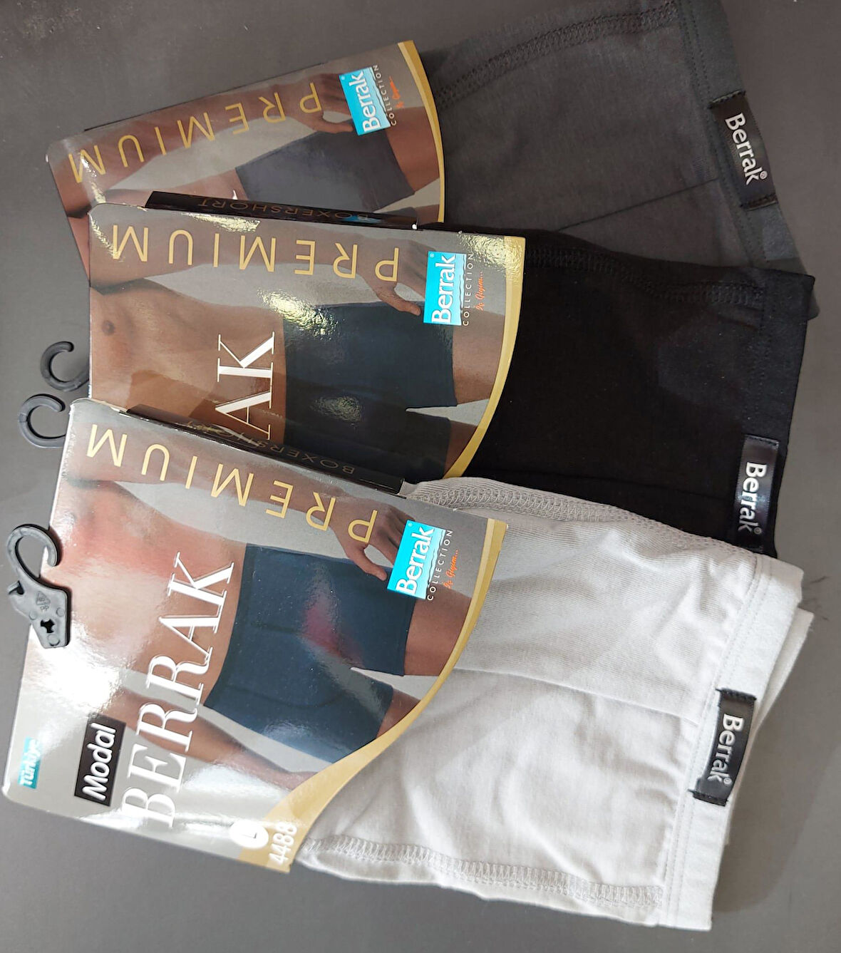 BERRAK 4488 ERKEK MODAL İNCE KEMER LASTİKLİ ÇOK RENKLİ BOXER 3 ADET