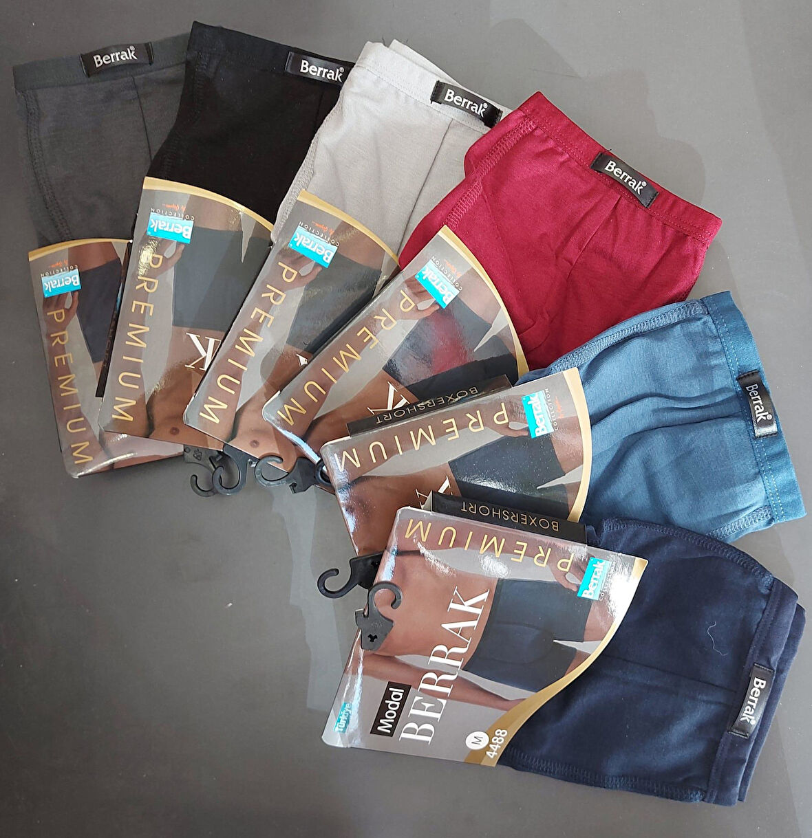 BERRAK 4488 ERKEK MODAL İNCE KEMER LASTİKLİ ÇOK RENKLİ BOXER 6 ADET