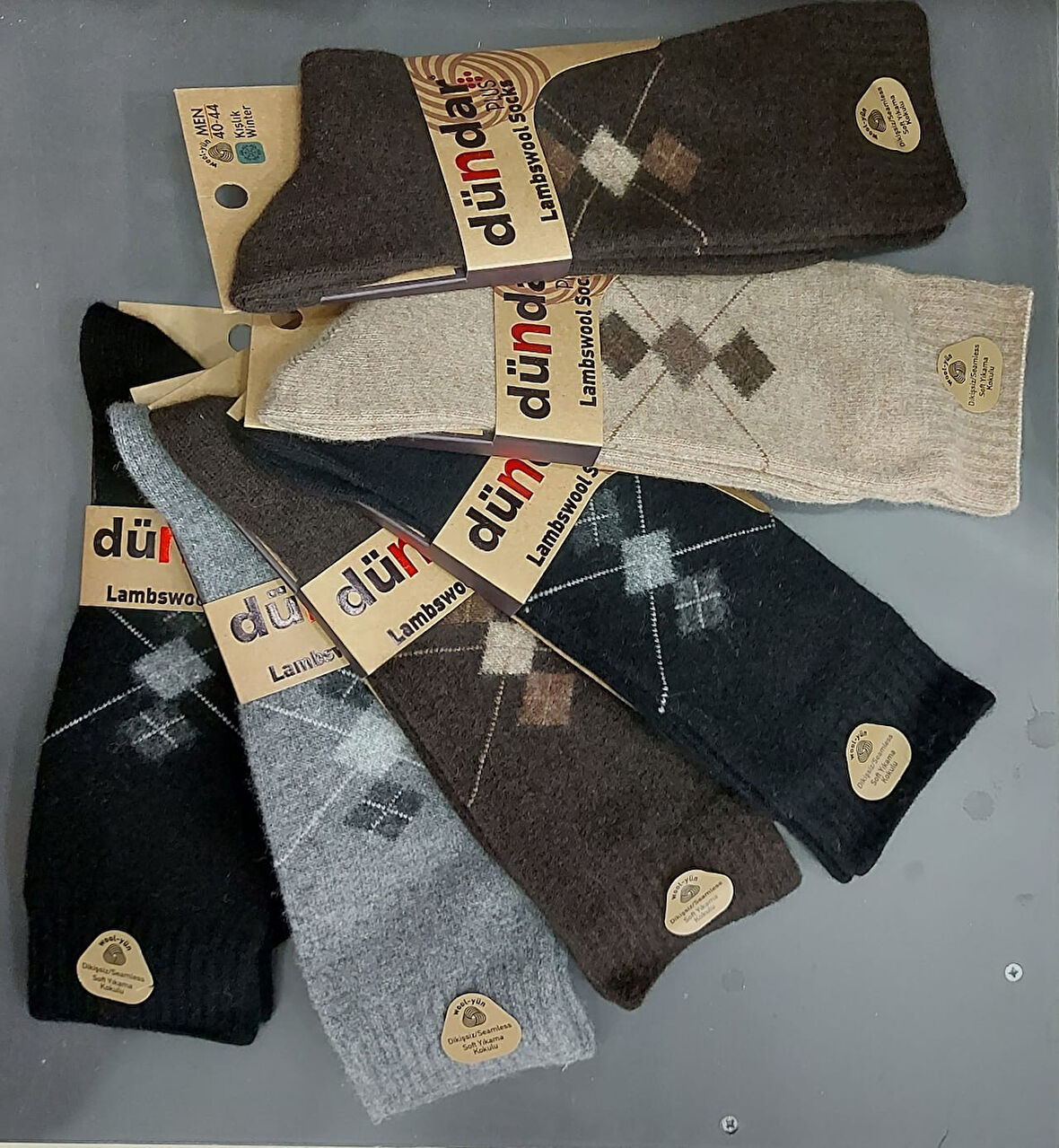 DÜNDAR PLUS 5909 ERKEK KIŞLIK LAMBSWOOL YÜN ÇORAP 6 ADET