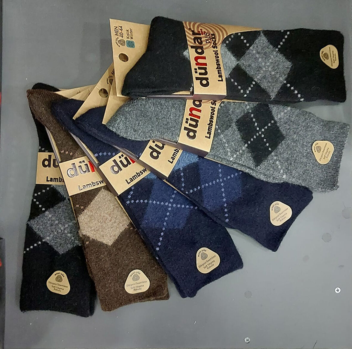 DÜNDAR PLUS 5909 ERKEK KIŞLIK LAMBSWOOL YÜN ÇORAP 12 ADET