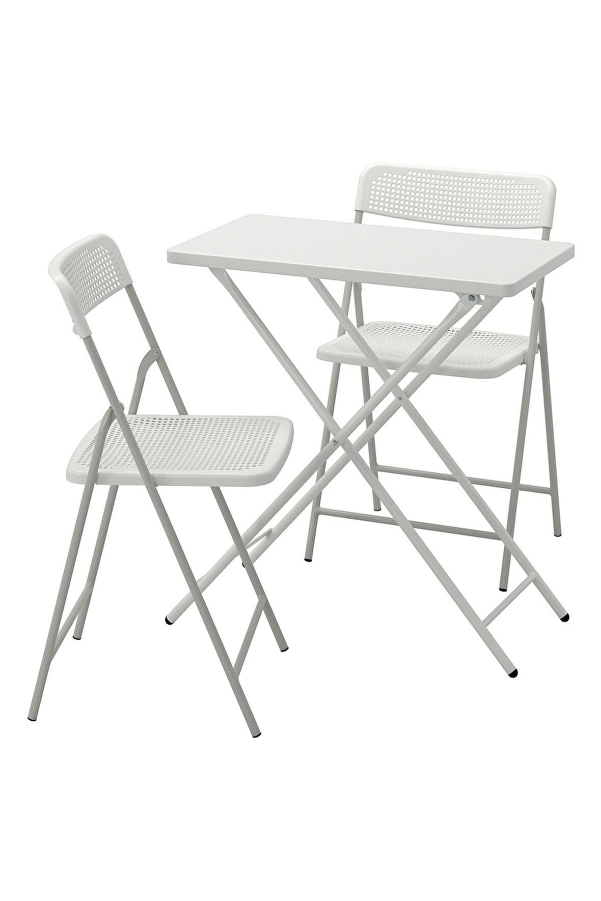 Torparö Katlanabilir Masa Ve Sandalye Seti, Beyaz 70x42 Cm, Mindersiz, 2 Sandalyeli