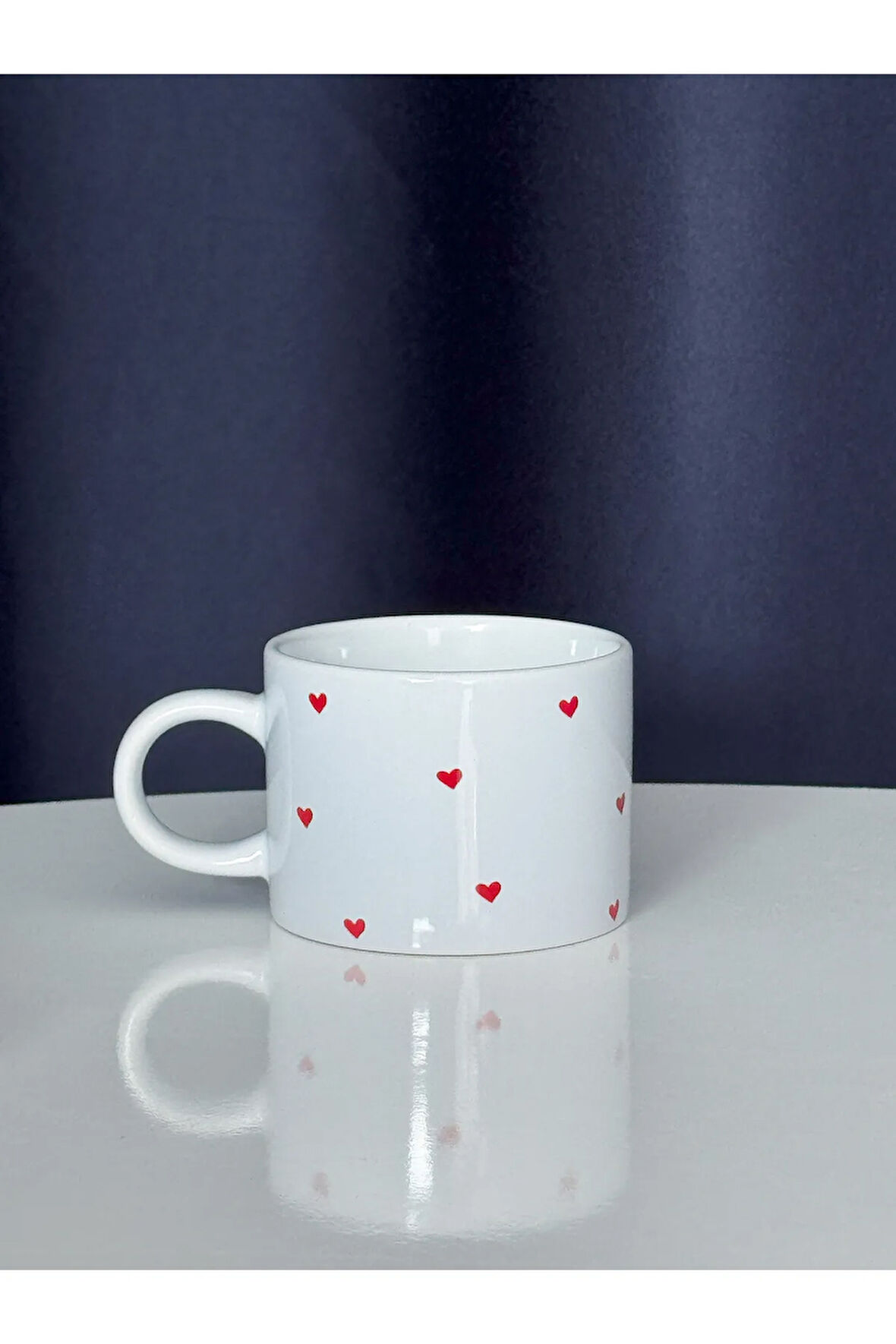 Mini Kırmızı Kalp Kupa Bardak Kahve Mug
