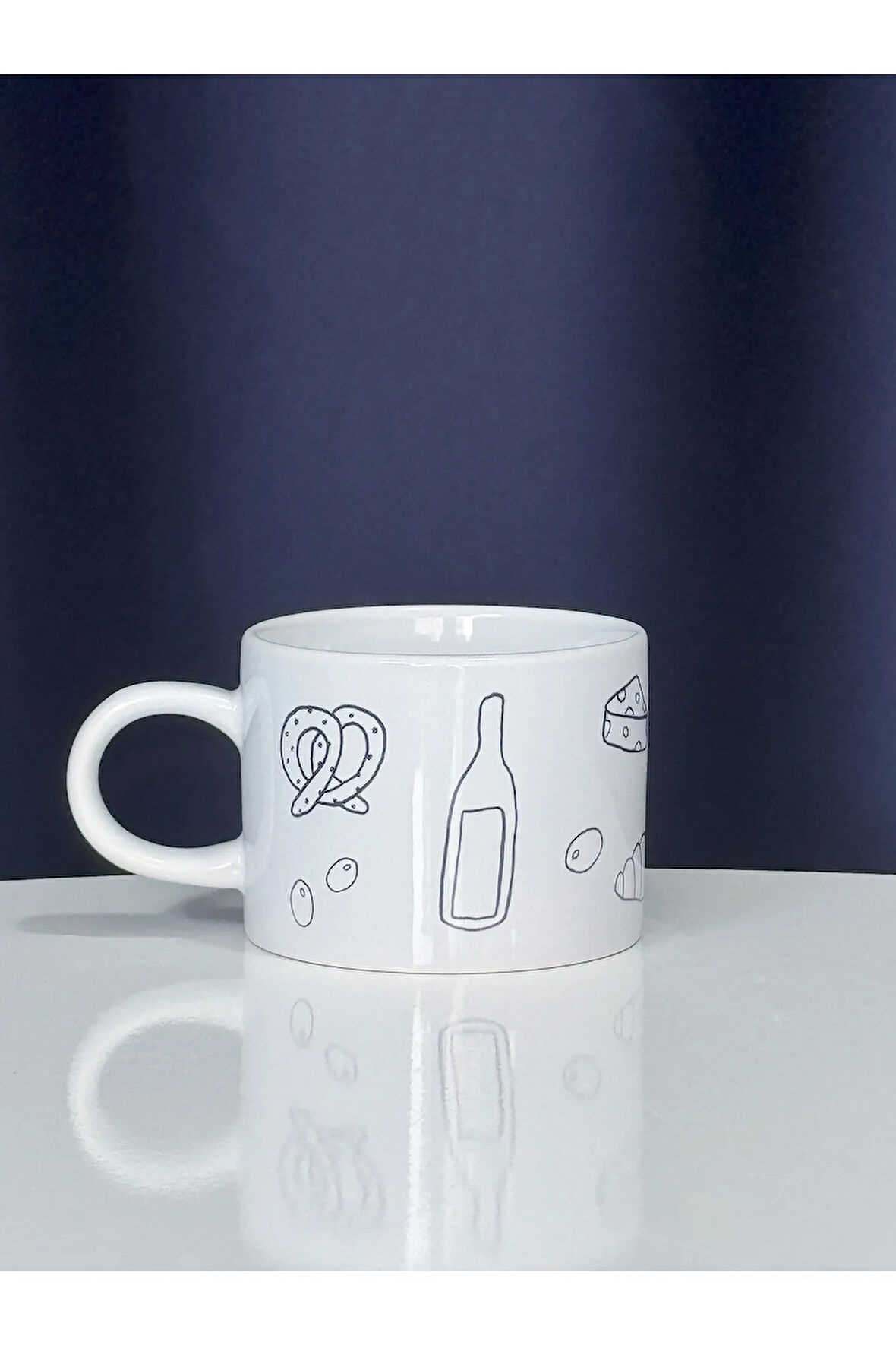 Line Art Kupa Bardak Kahve Mug