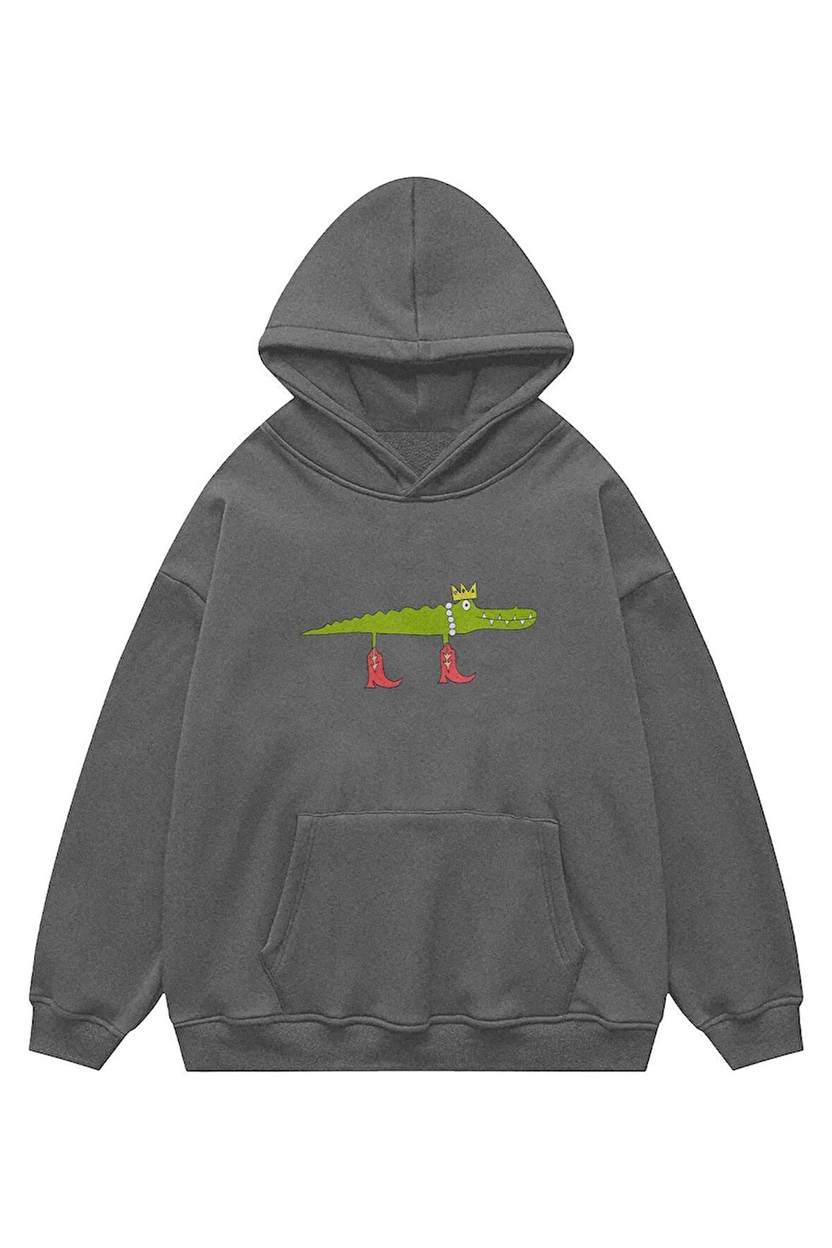Unisex Crocodile Sweatshirt Kapşonlu Hoodie