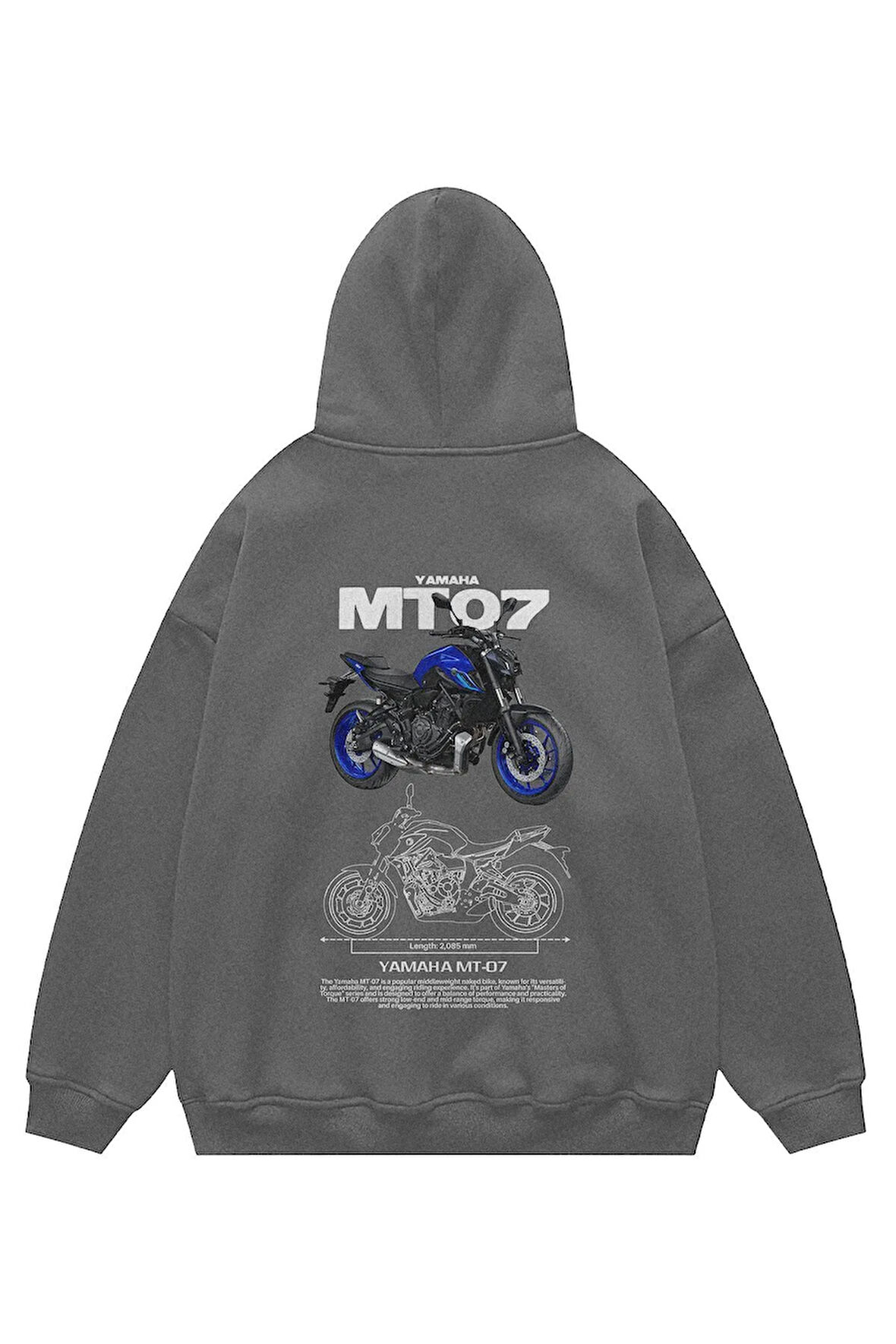 Unisex Yamaha MT 07 Sweatshirt Kapşonlu Hoodie